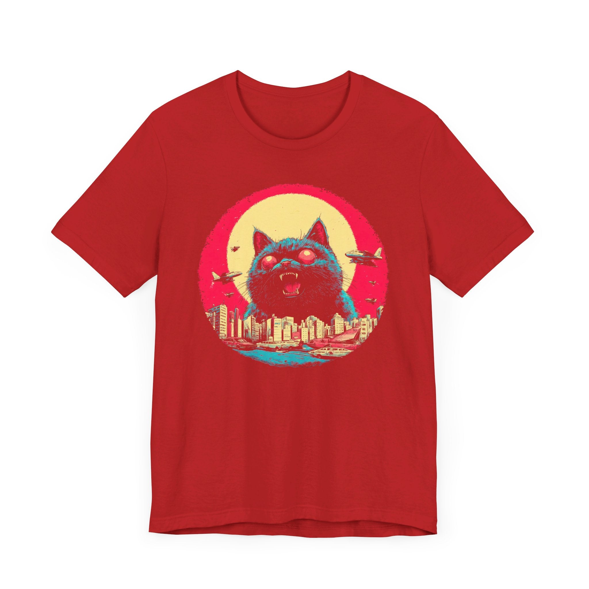 Catzilla Attack T-Shirt Giant Cat Retro City Design