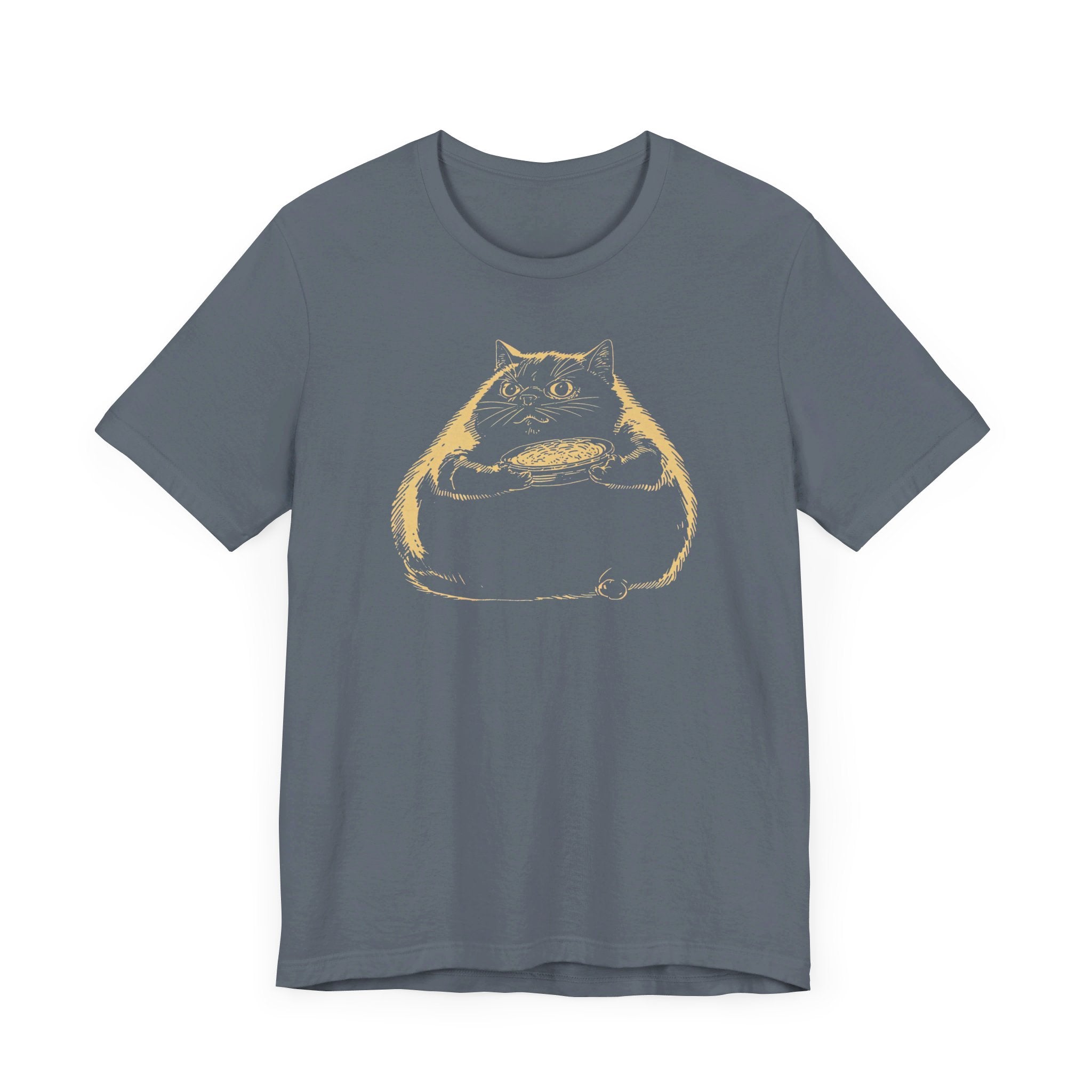 Chubby Cat with Pie T-Shirt – Funny Cat Lover Tee