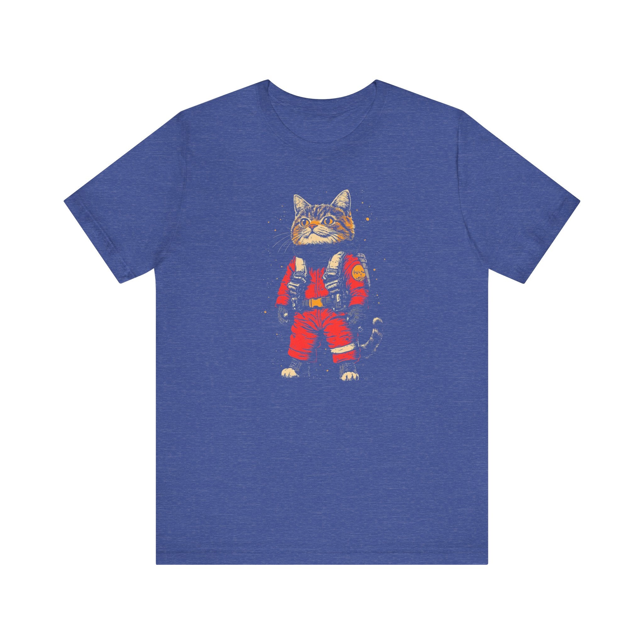 Astronaut Cat in Red Spacesuit Graphic Tee