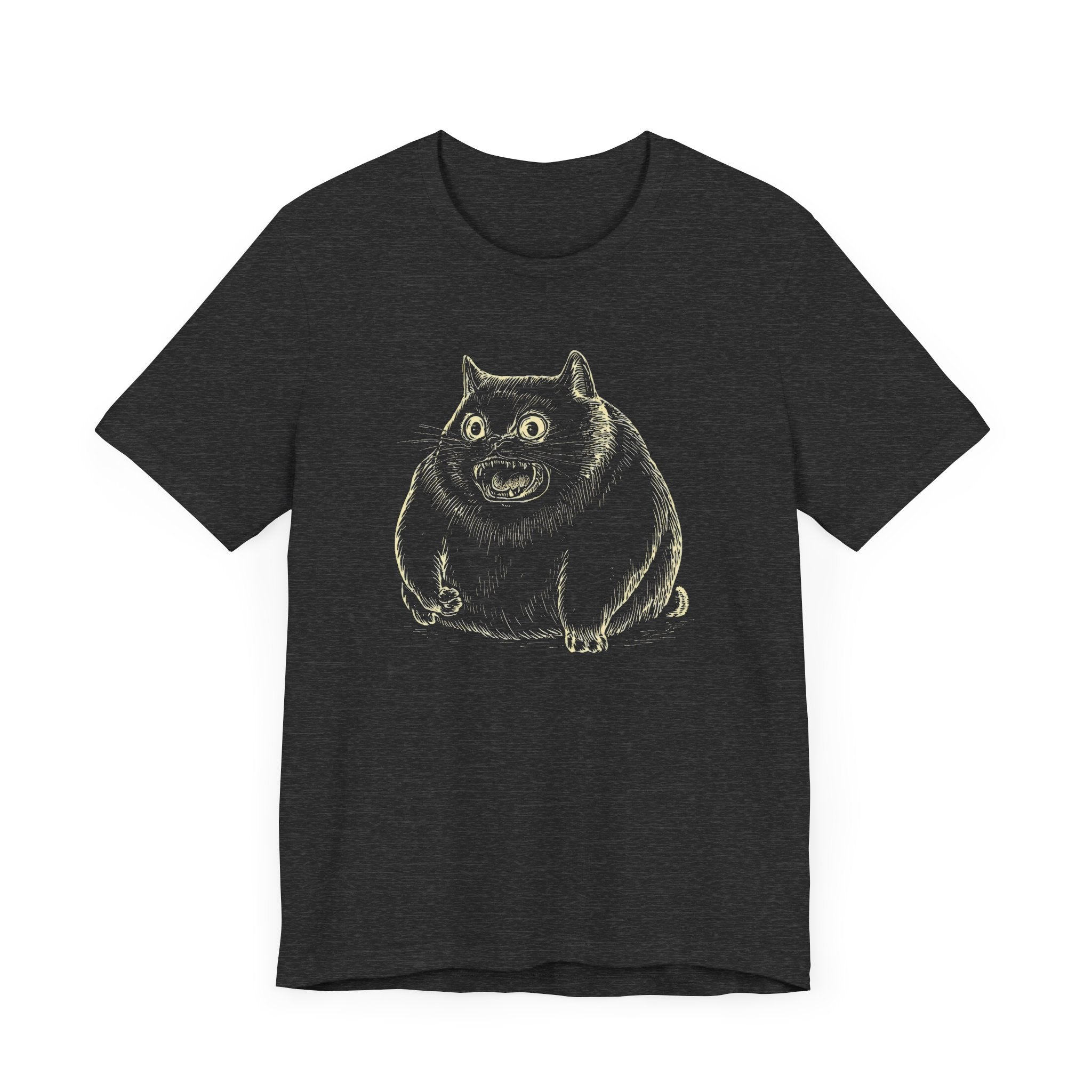 Furious Chonky Cat T-Shirt Funny and Quirky Design