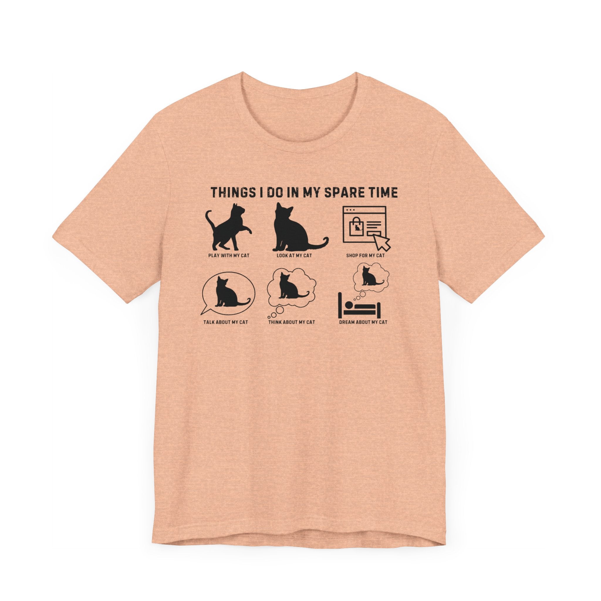 Funny Cat Lover T-Shirt Spare Time Activities