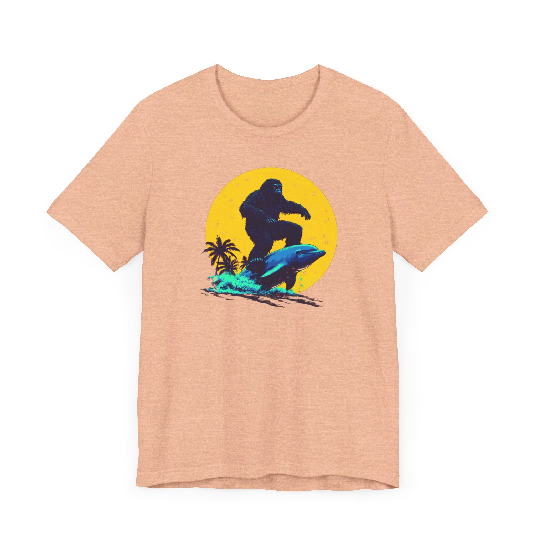 Bigfoot Riding Dolphin T-Shirt Fun and Quirky Design