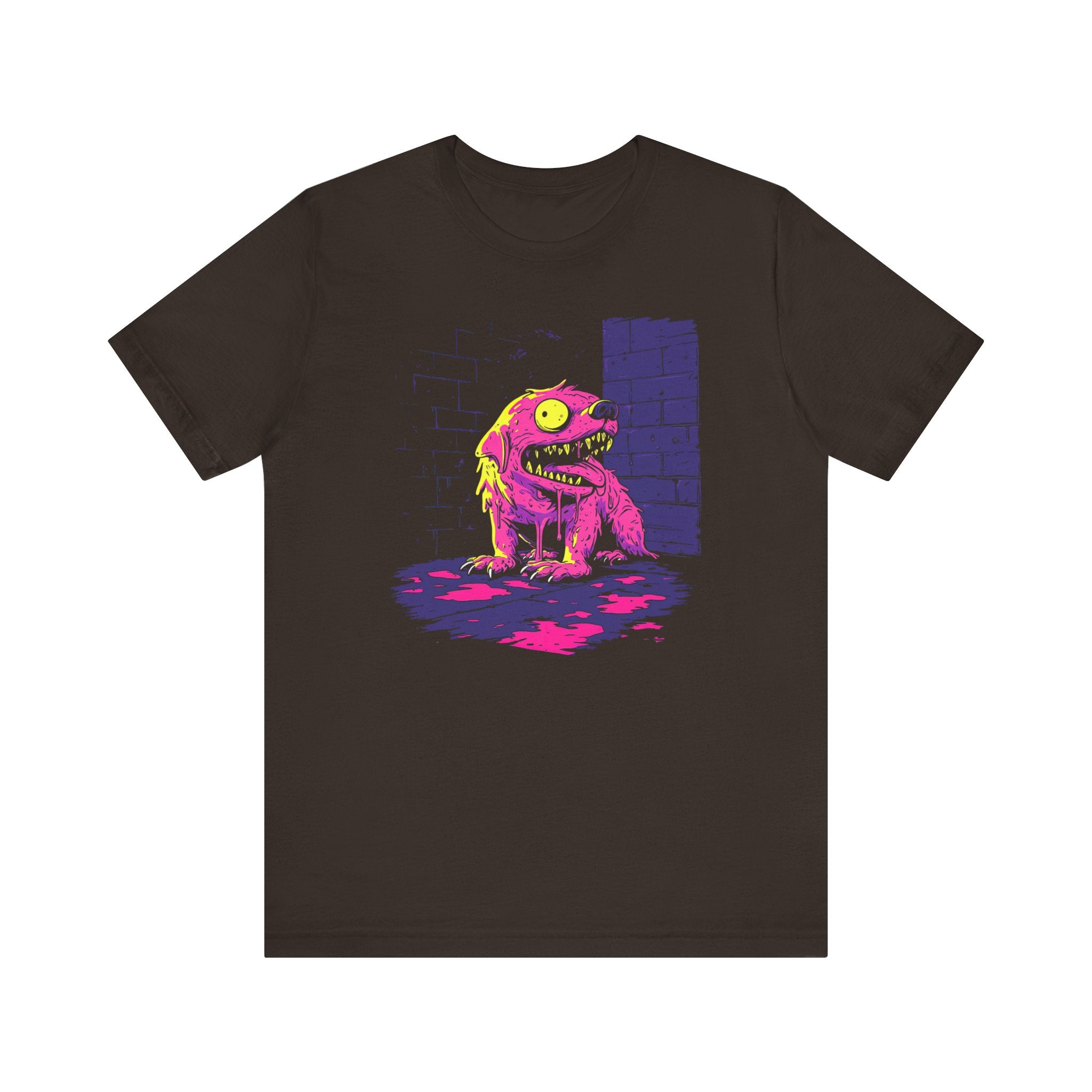 Neon Dog Creature T-Shirt Bold and Quirky Design