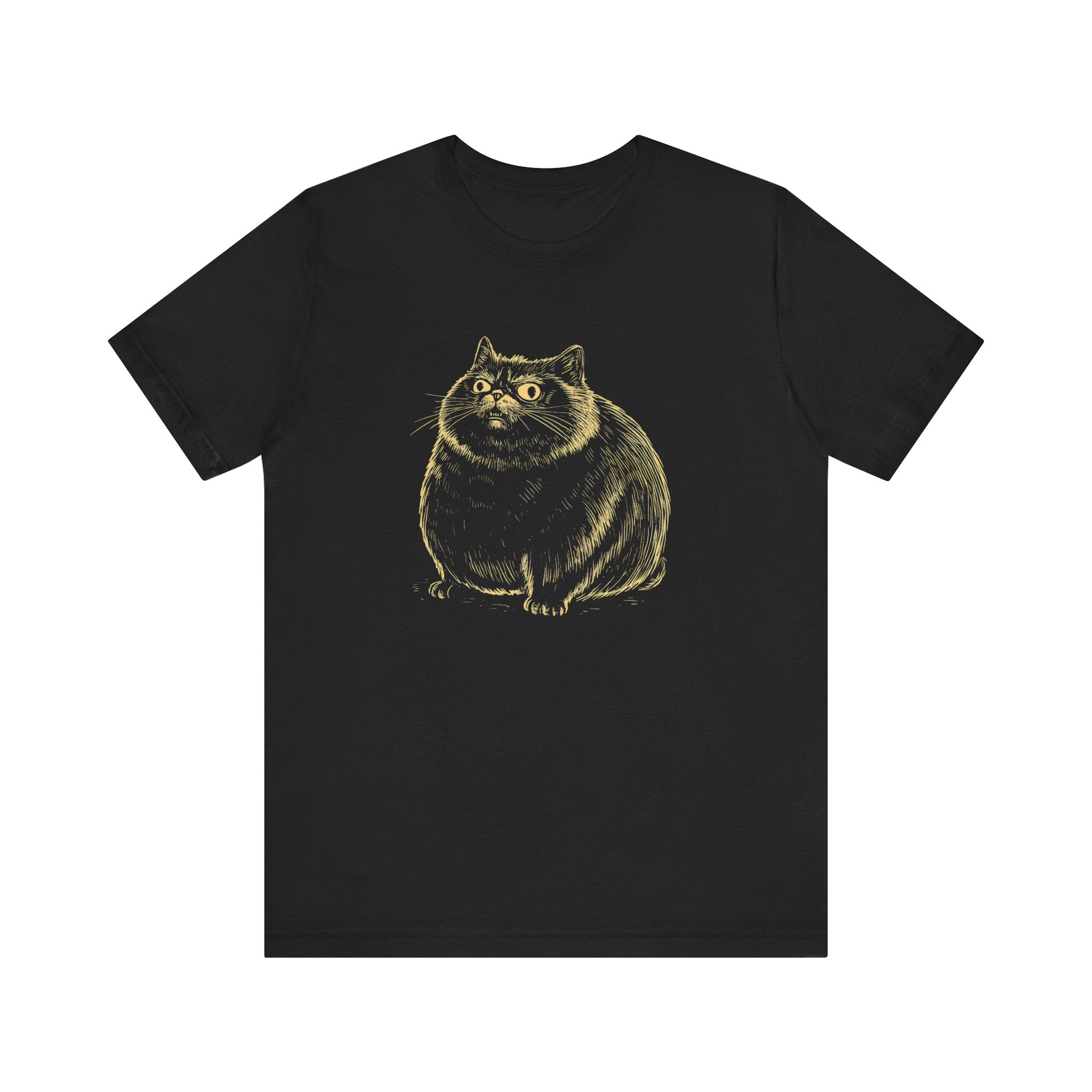 Cute Chubby Cat Illustration T-Shirt – Adorable Kitty Lover Tee