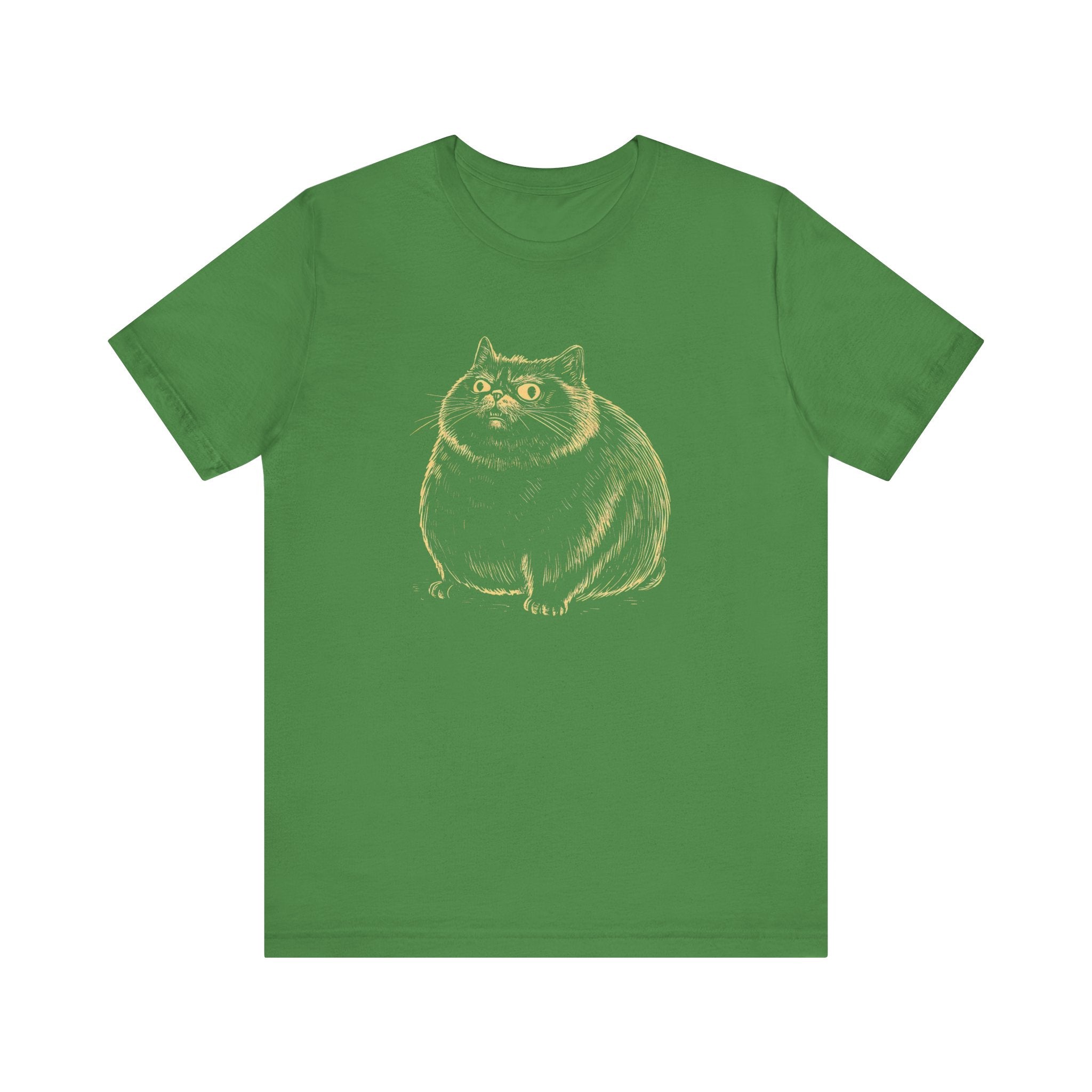 Cute Chubby Cat Illustration T-Shirt – Adorable Kitty Lover Tee