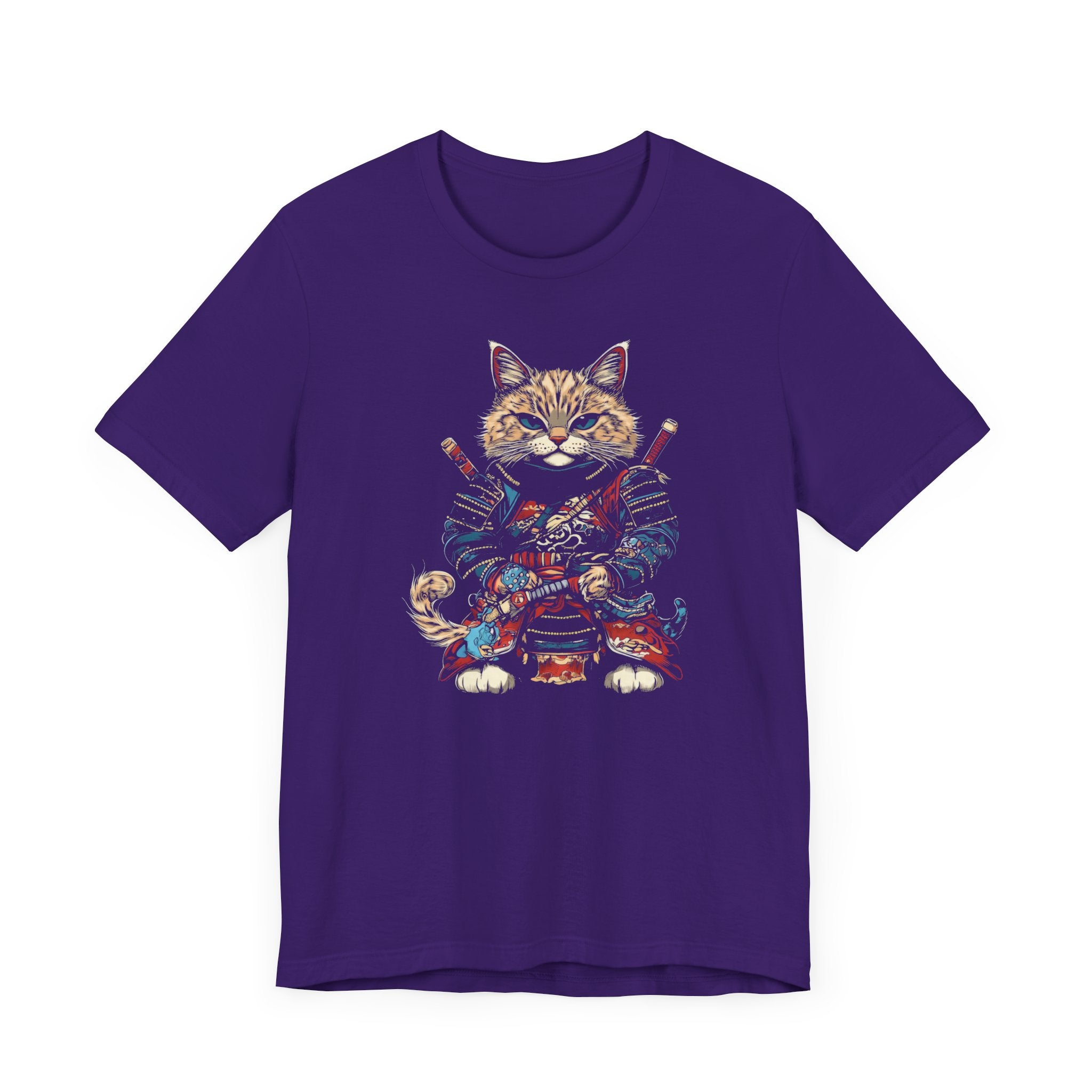 Samurai Cat T-Shirt - Fierce Feline Warrior Design