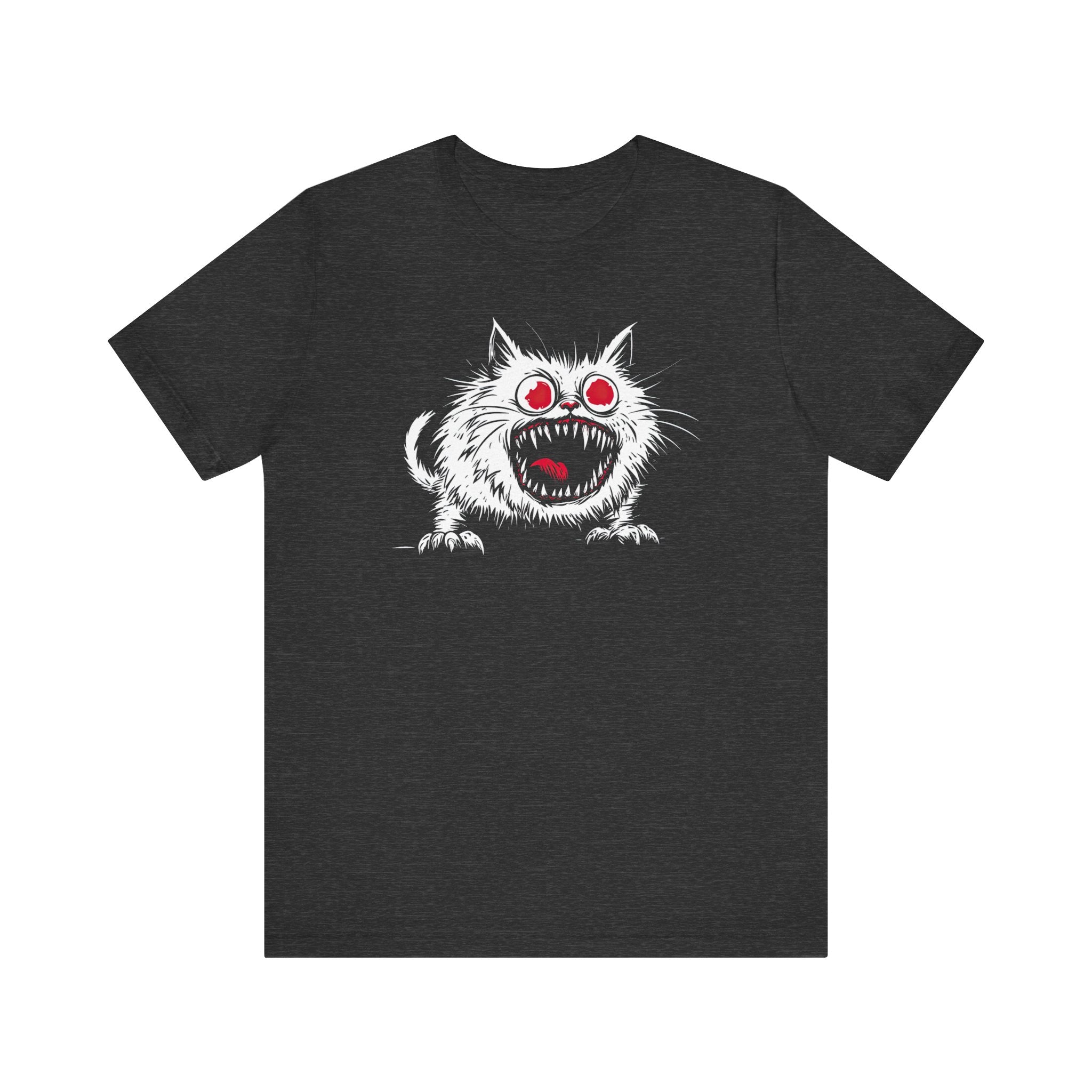 Creepy White Cat with Red Eyes T-Shirt