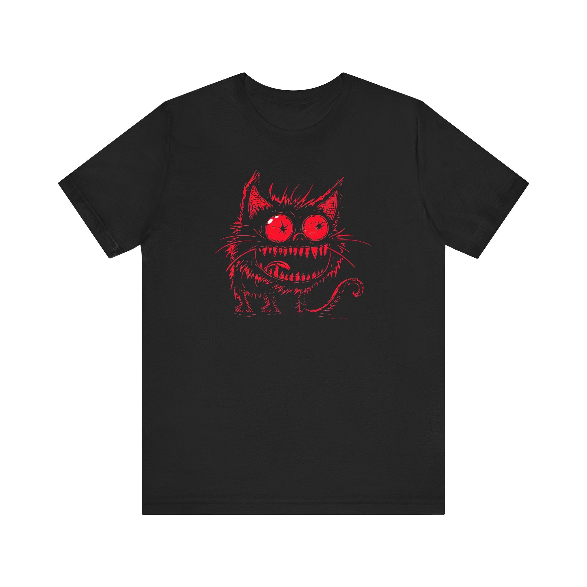 Sinister Red-Eyed Cat Graphic Tee