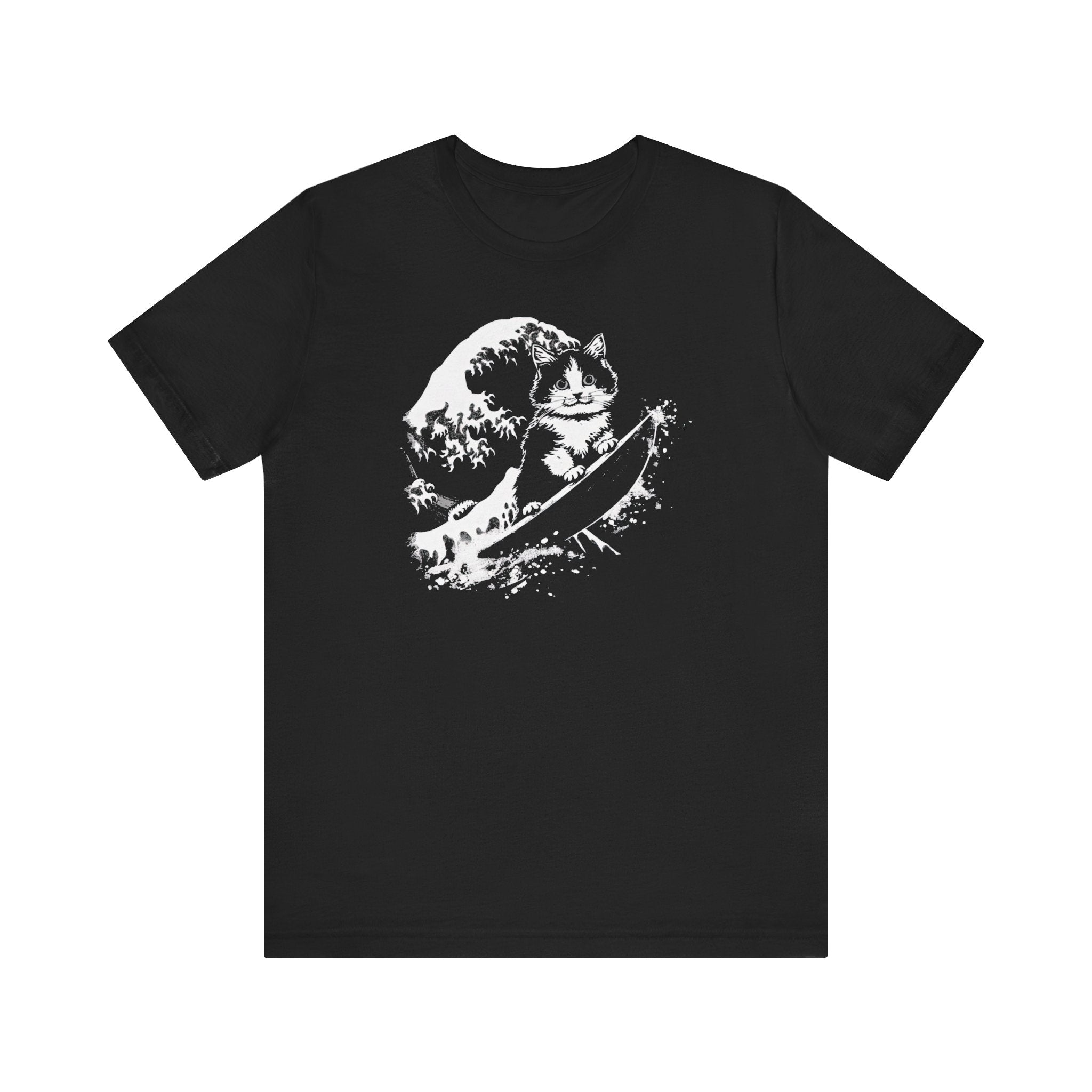 Surfing Cat Wave Graphic Tee