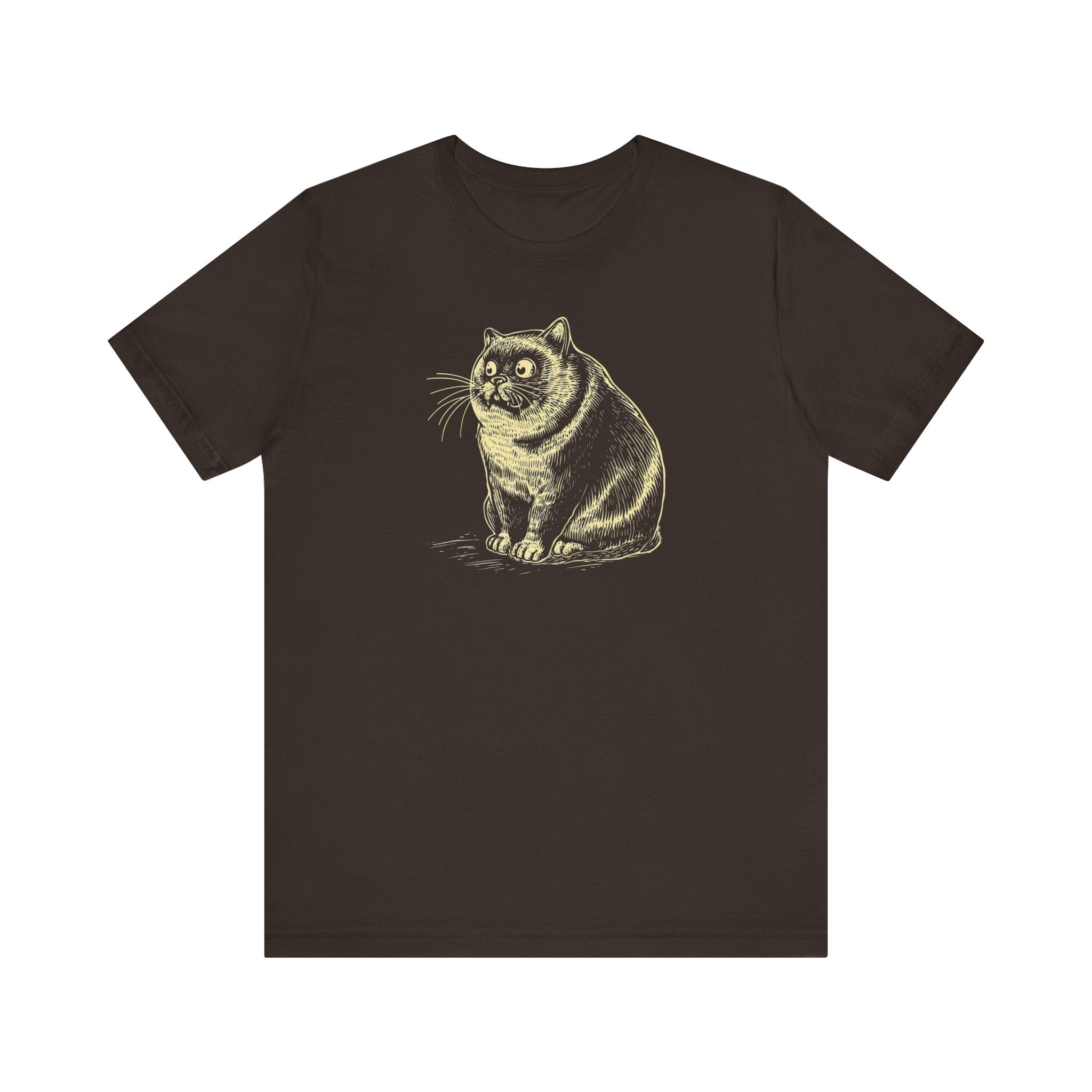 Vintage Style Wide-Eyed Cat T-Shirt