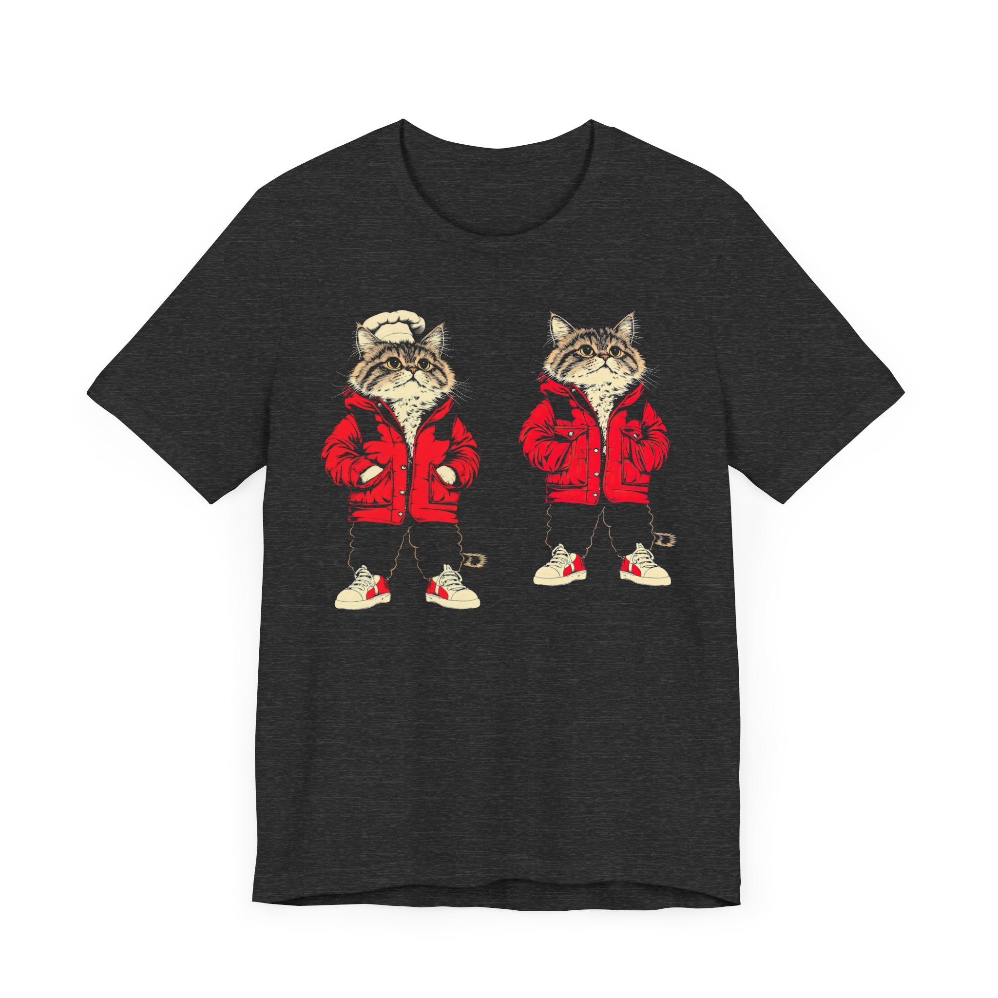 Twin Cool Cats in Red Jackets Graphic Tee