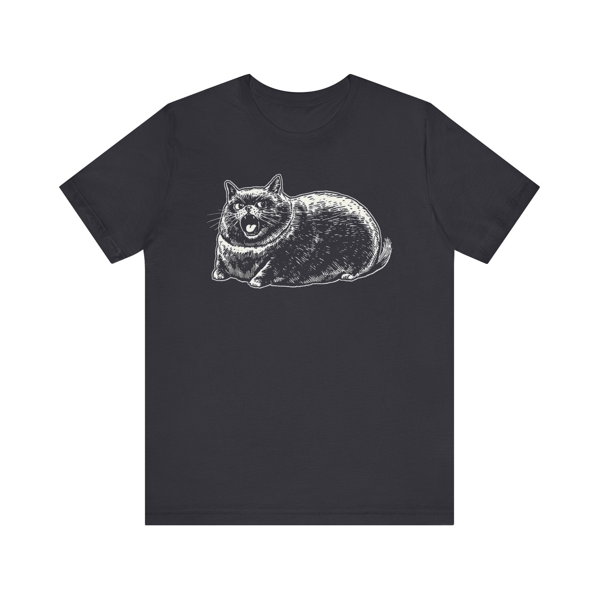 Grumpy Chonky Cat T-Shirt Funny and Quirky Design