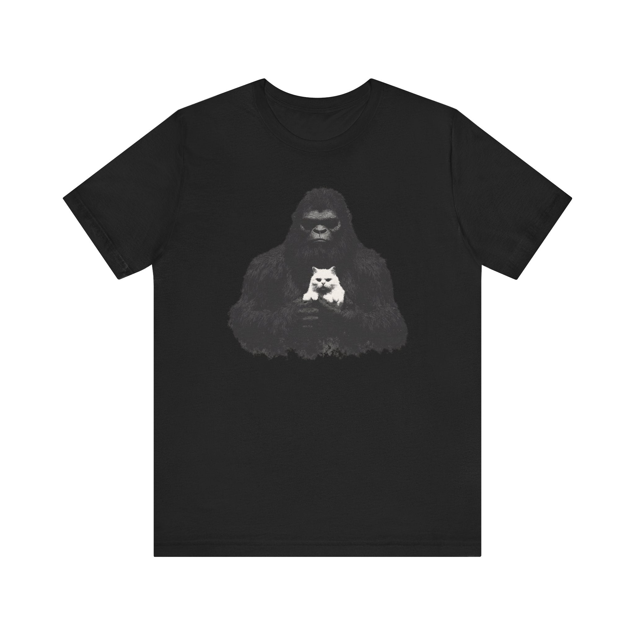 Bigfoot with Cat T-Shirt Funny Parody Design