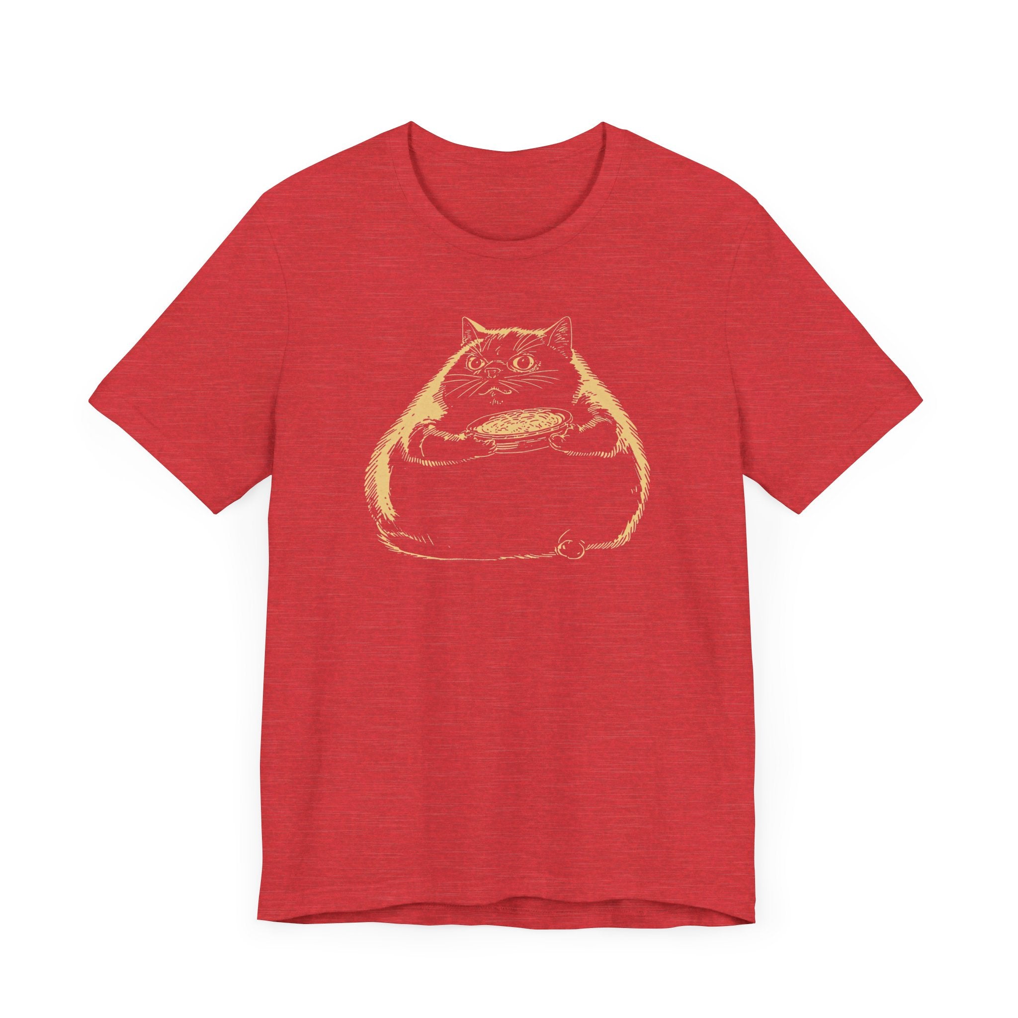 Chubby Cat with Pie T-Shirt – Funny Cat Lover Tee