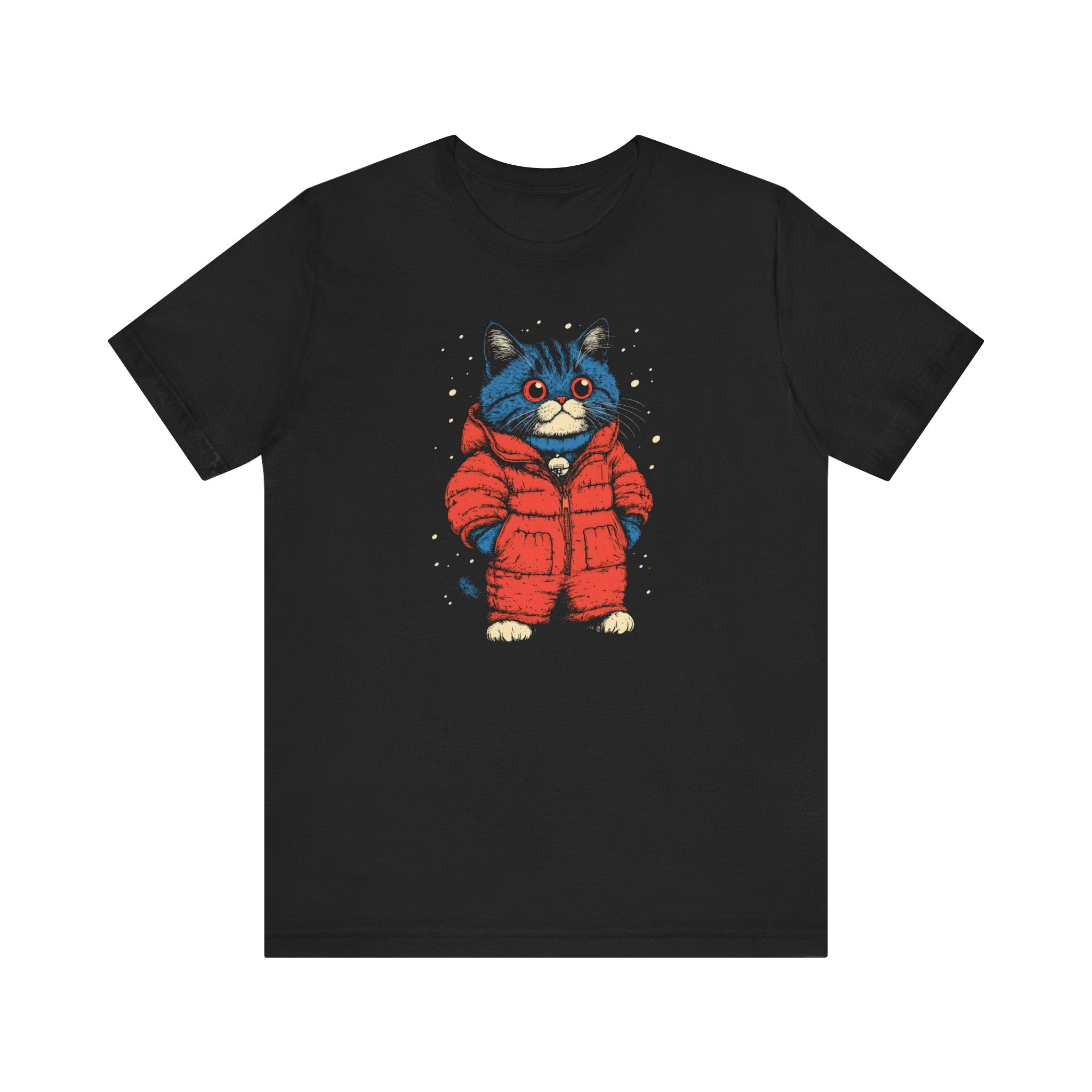 Cozy Cat in Puffer Jacket Graphic Tee