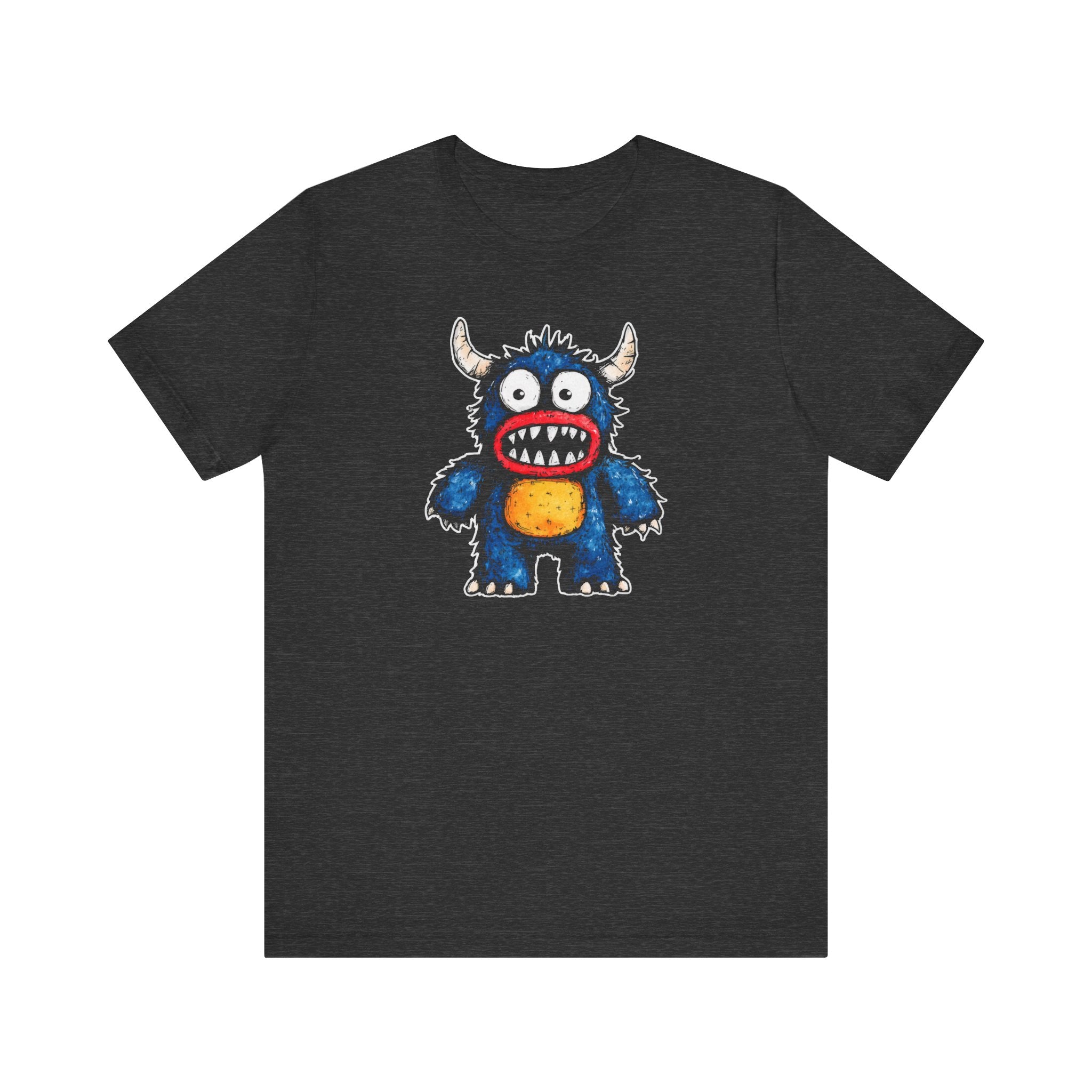 Cute Monster Cartoon Graphic Tee – Black