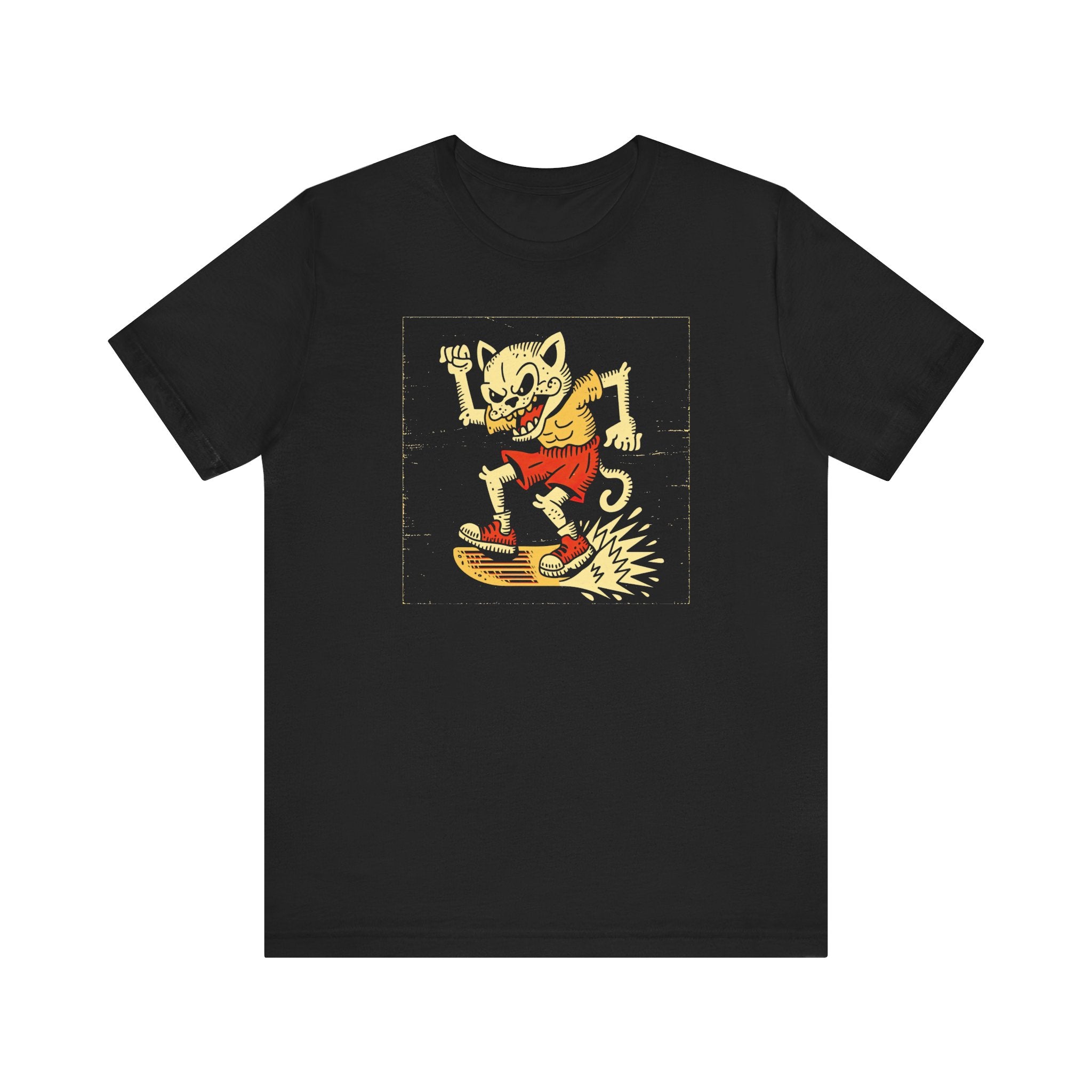 Skateboarding Cat Graphic Tee