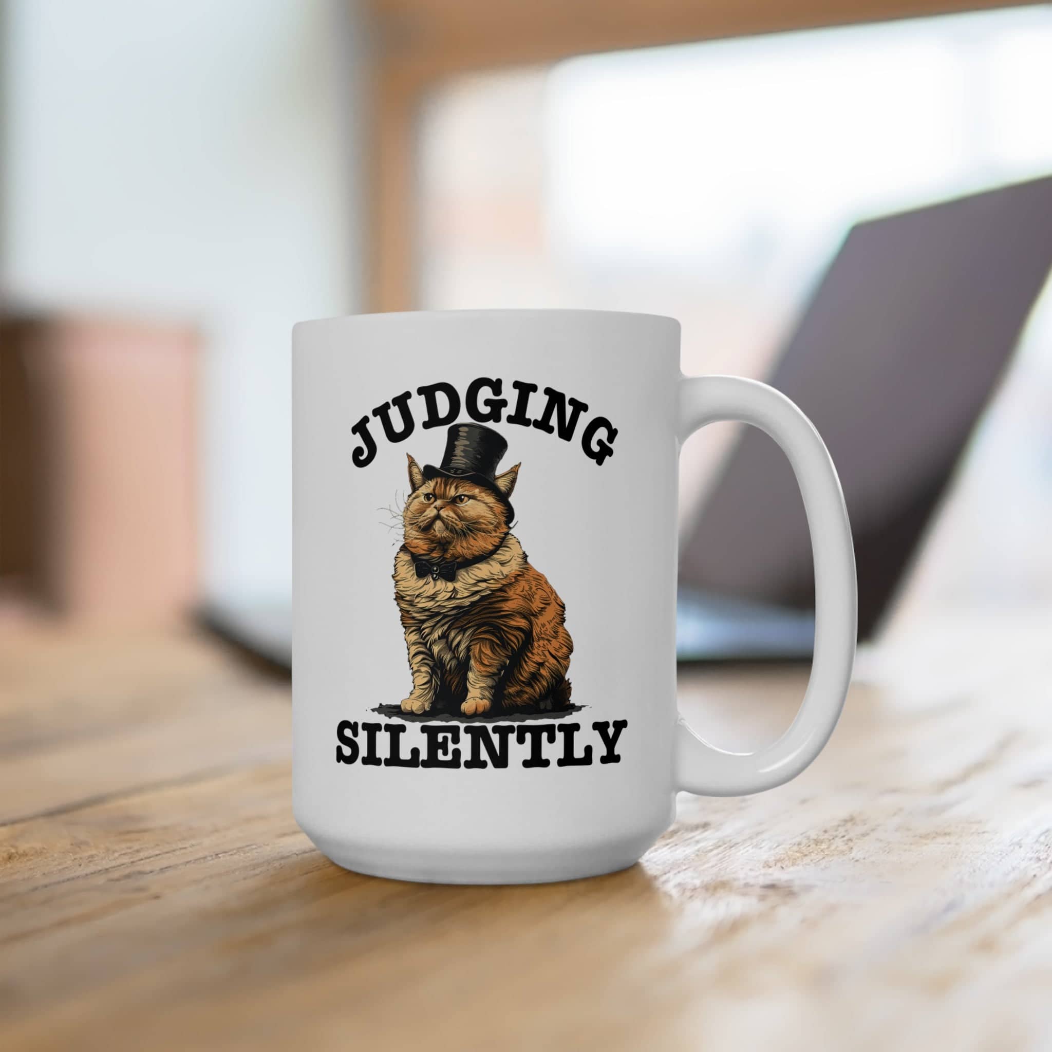 Judging Silently Cat Mug