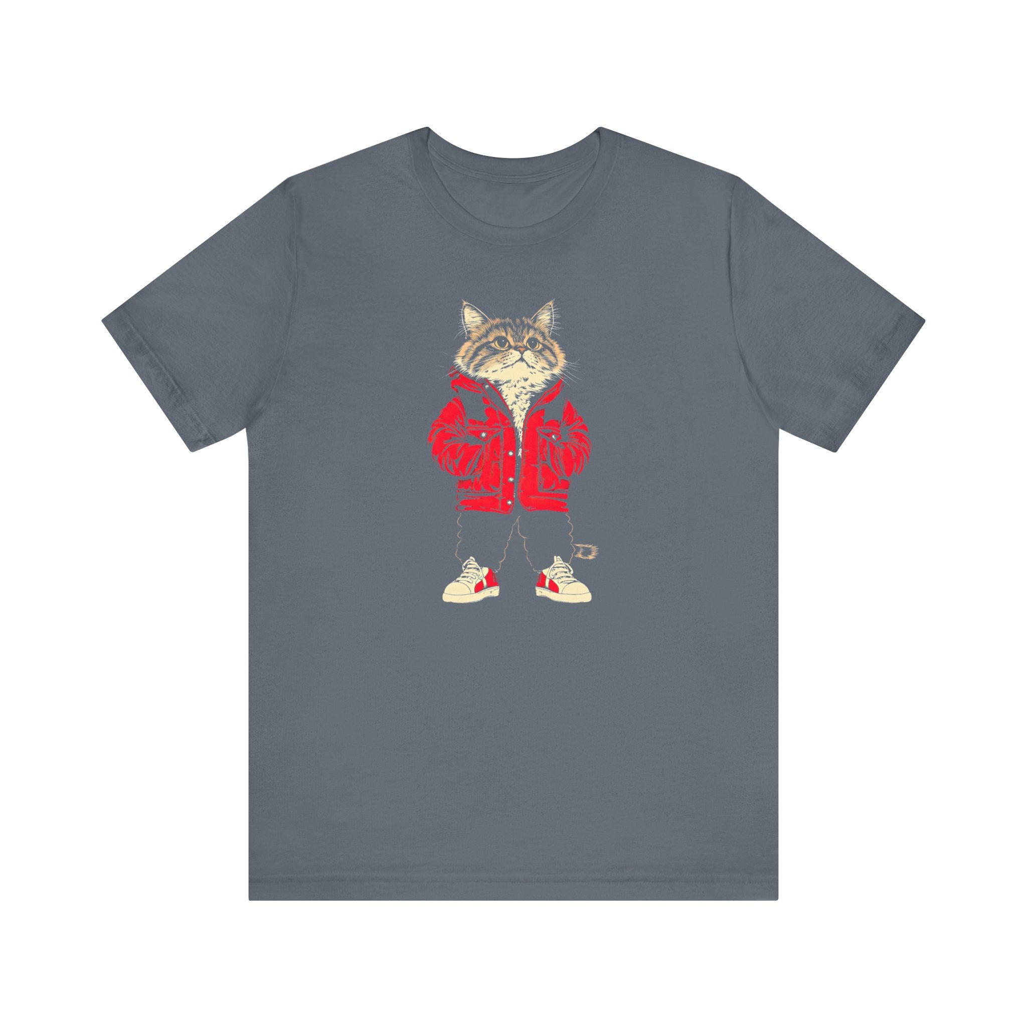 Cool Cat in Red Jacket Graphic Tee