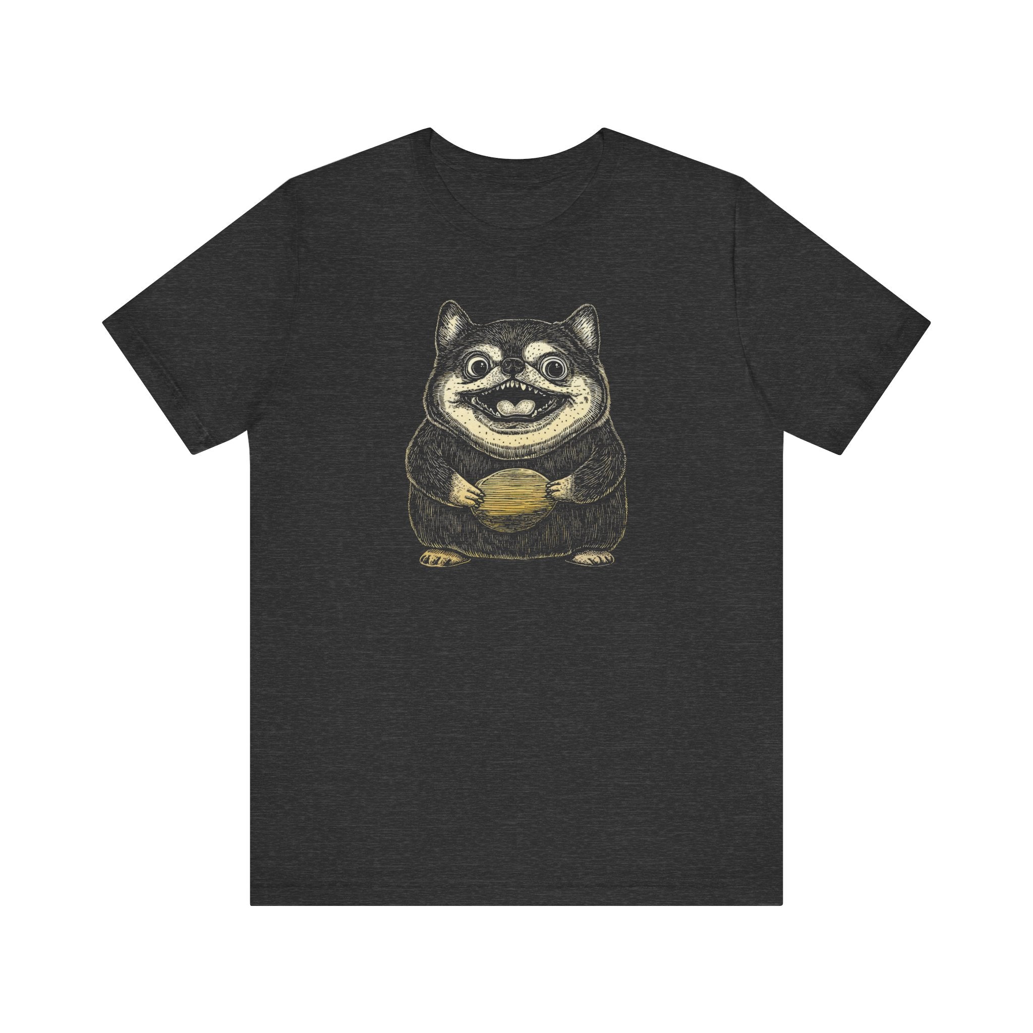 Cute Shiba Inu Holding a Plate Cartoon T-Shirt