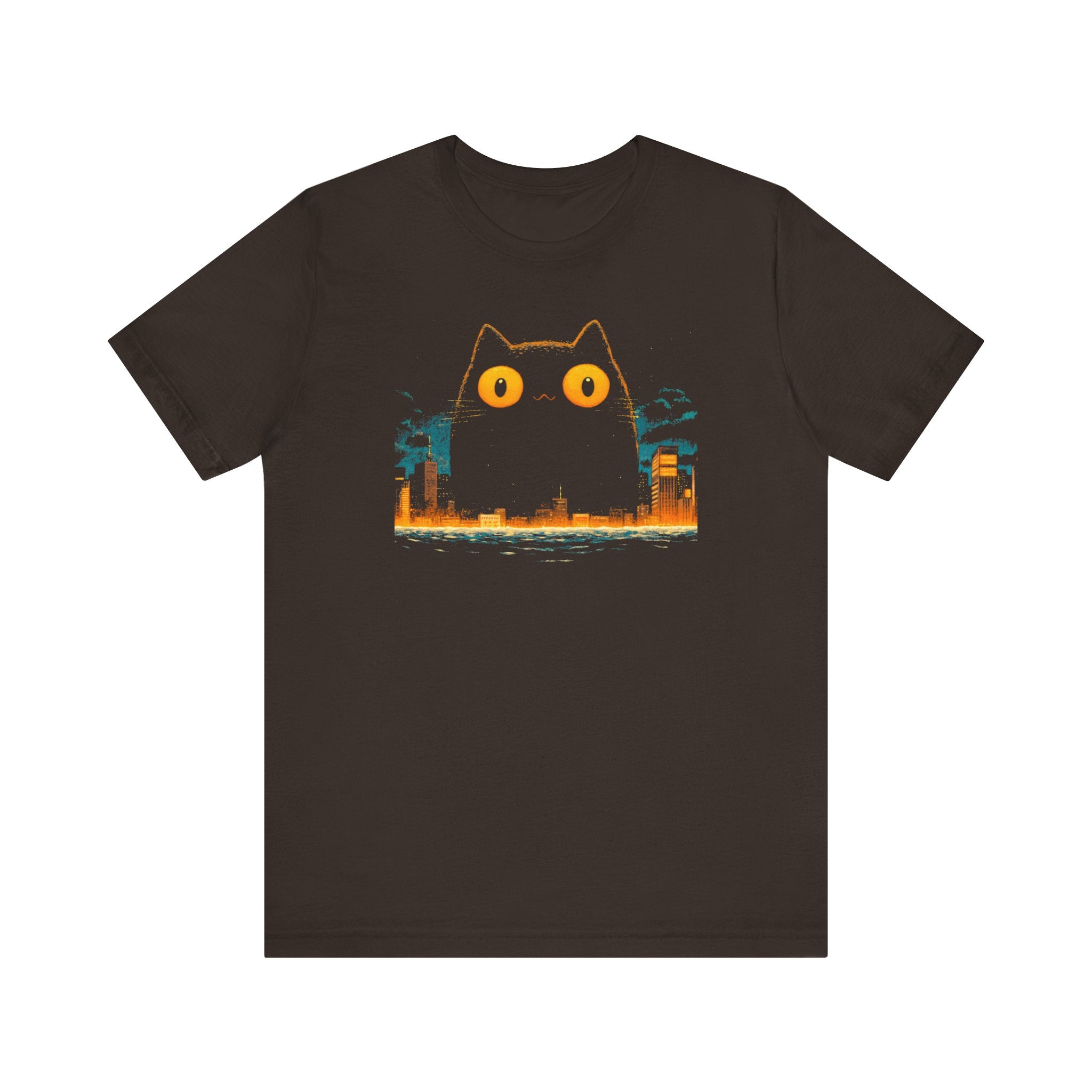 Catzilla Midnight Mischief T-Shirt Cute Cat City Design