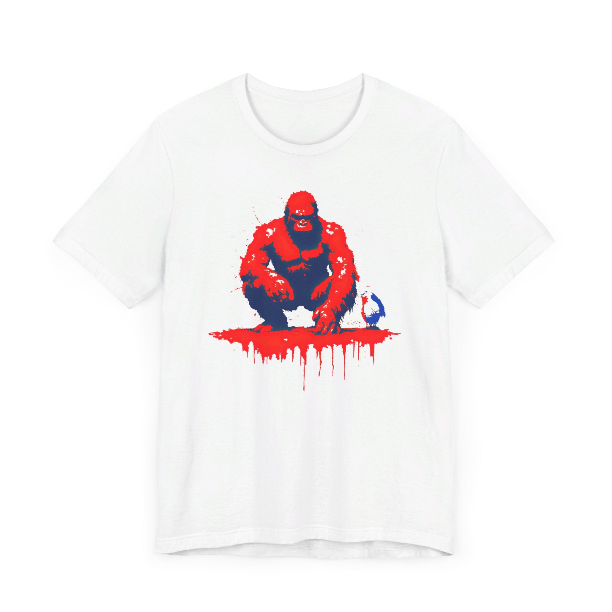 Bold Red Bigfoot T-Shirt Artistic and Unique Design