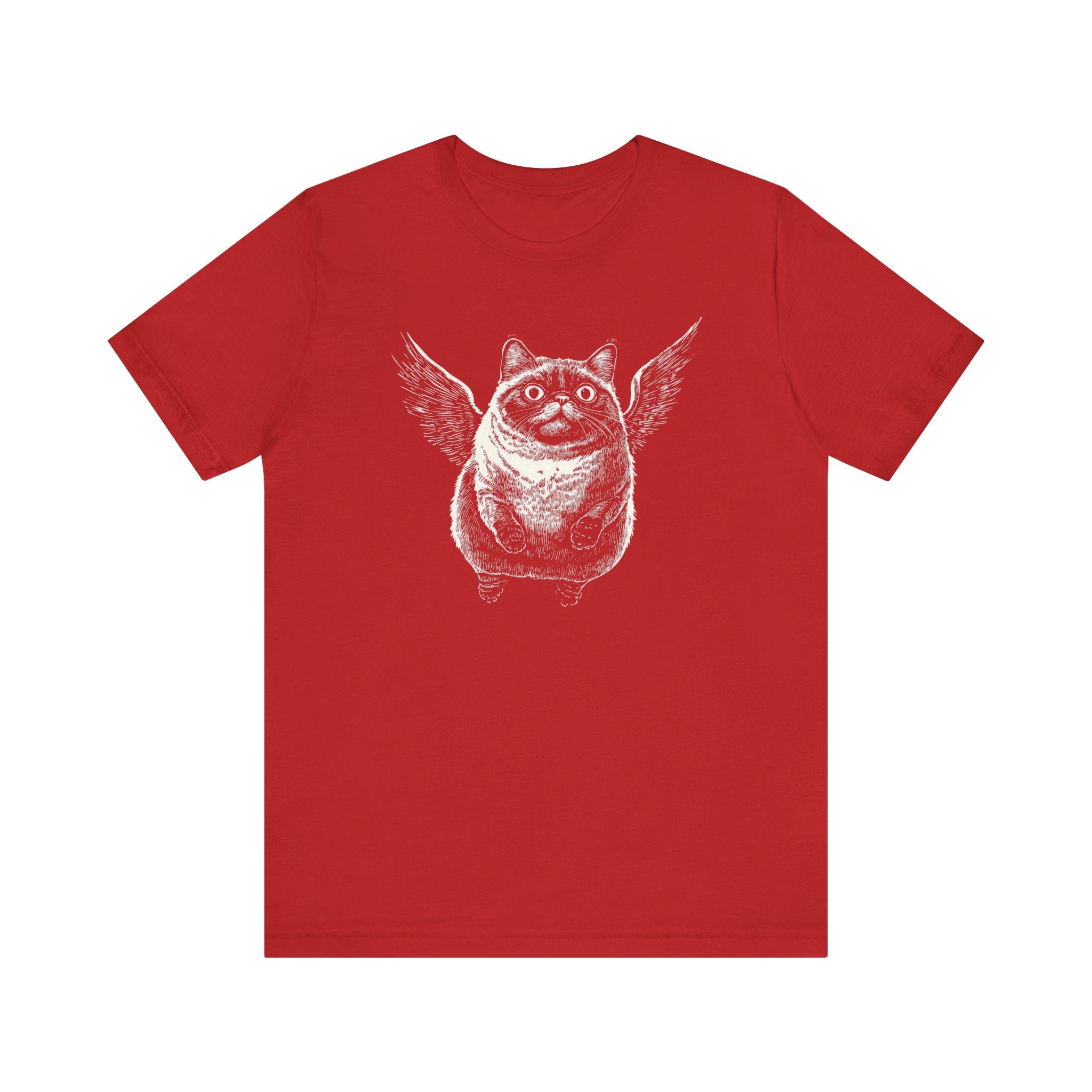 Chubby Flying Cat with Wings Graphic T-Shirt