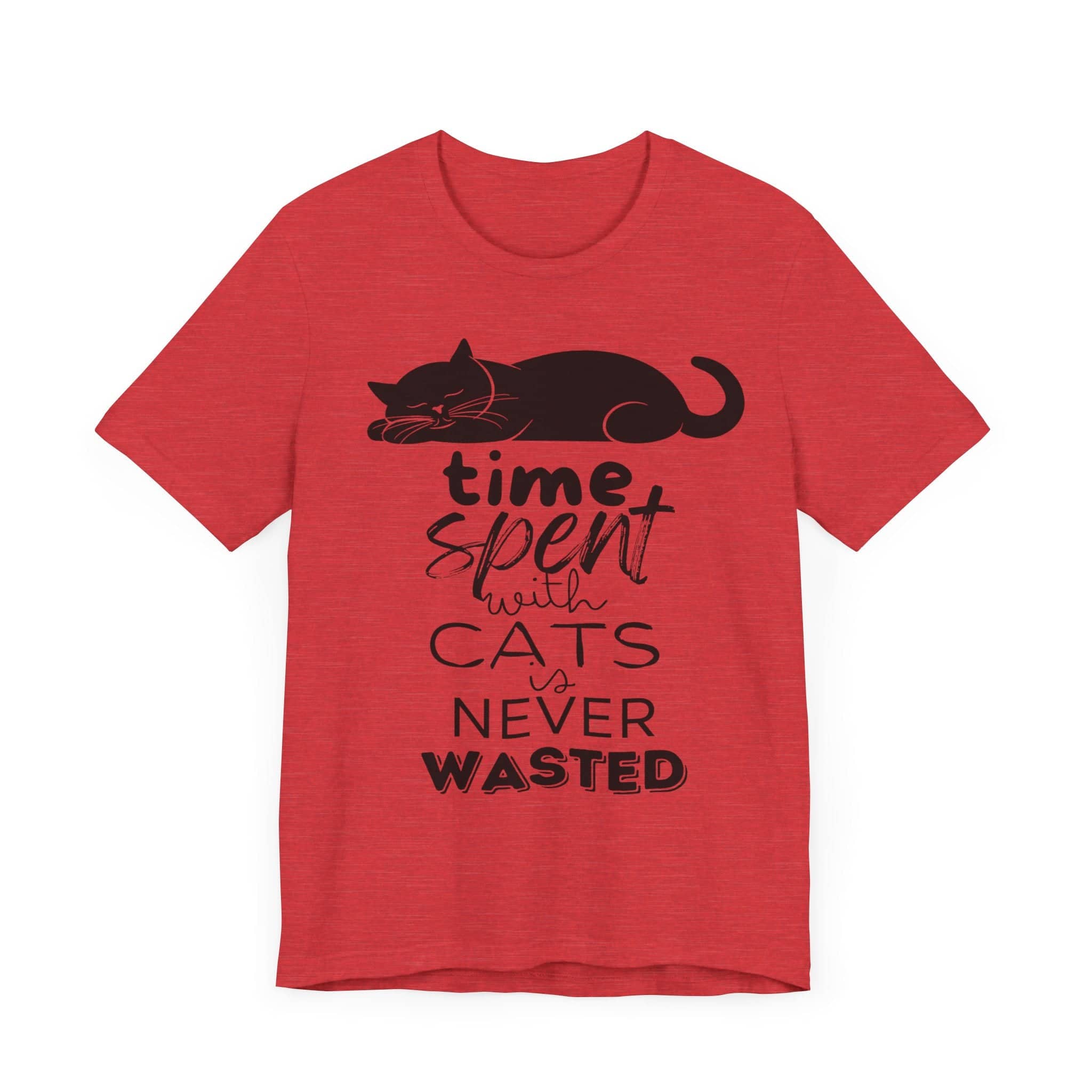 Purrfect Moments Tee - 'Time Spent with Cats is Never Wasted' T-Shirt Unisex Jersey Short Sleeve Tee