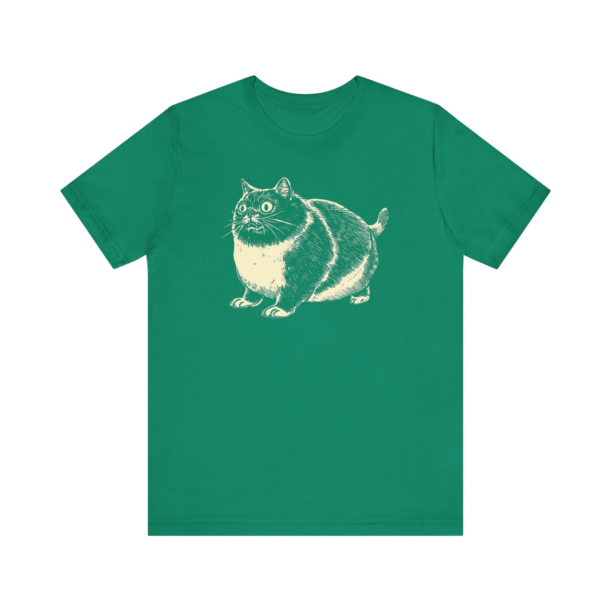 Plump Tuxedo Cat Graphic T-Shirt