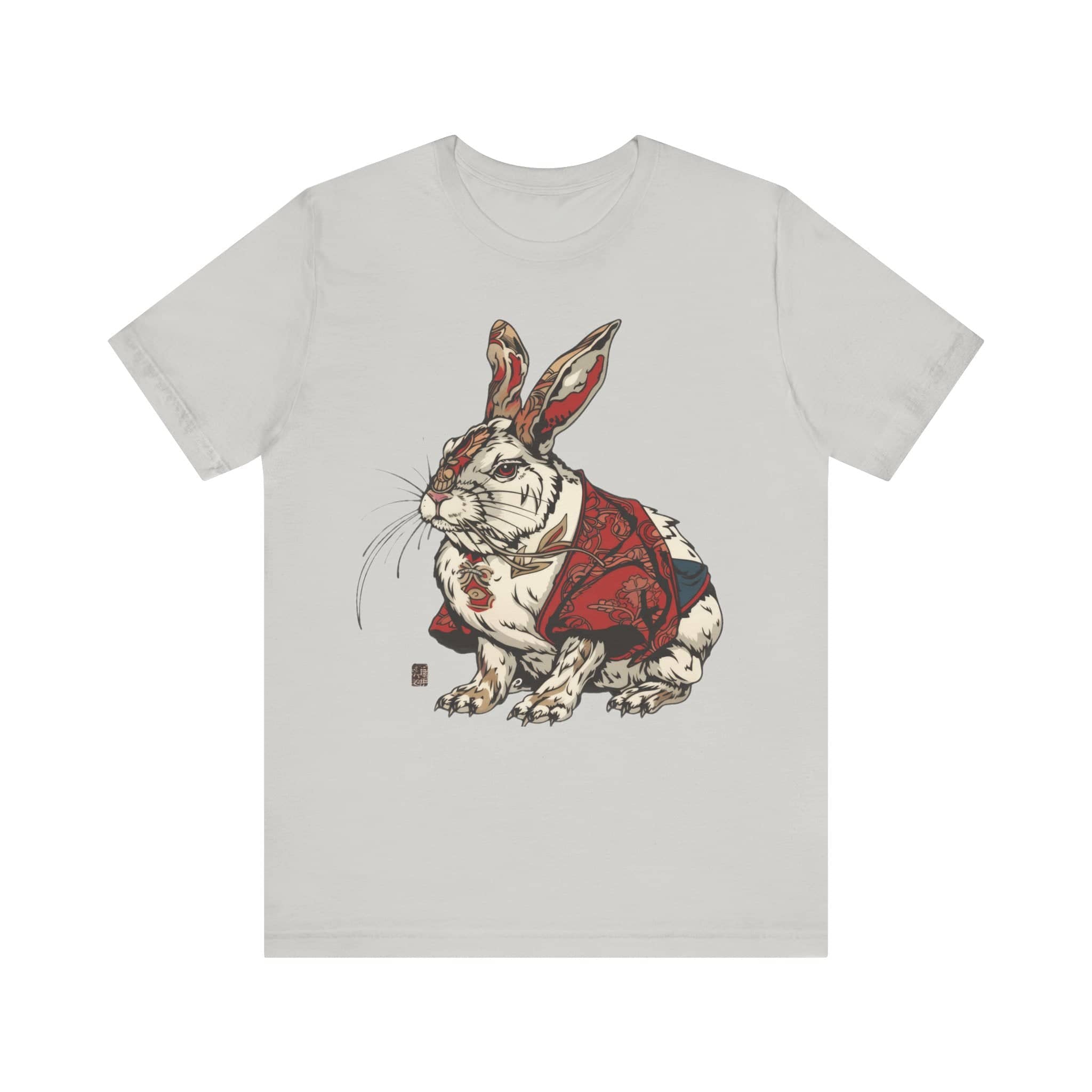 Intricate Samurai Rabbit T-Shirt, Japanese Warrior Bunny Design, Artistic Animal Graphic Tee, Traditional Japan Inspired Rabbit Art Tee