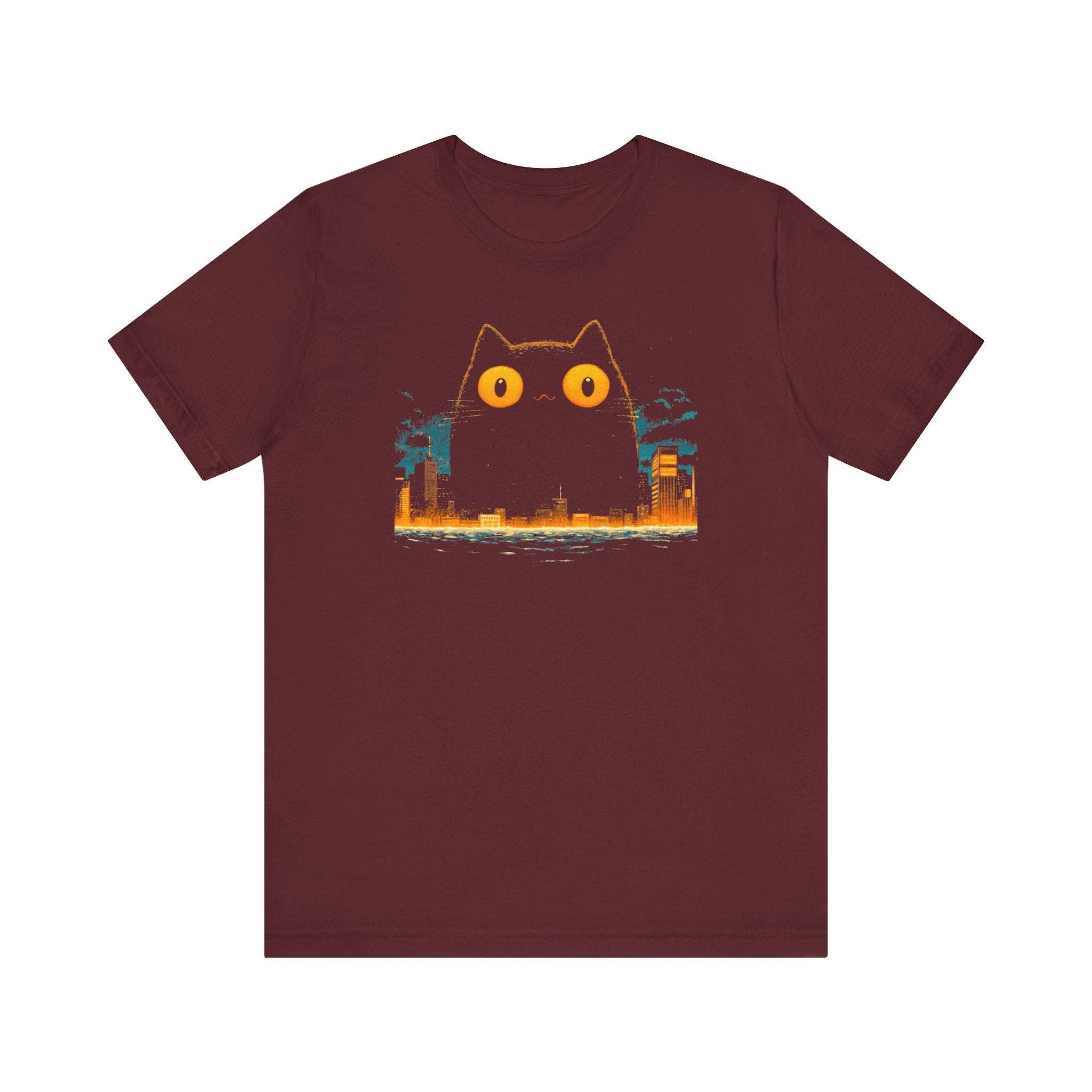 Catzilla Midnight Mischief T-Shirt Cute Cat City Design