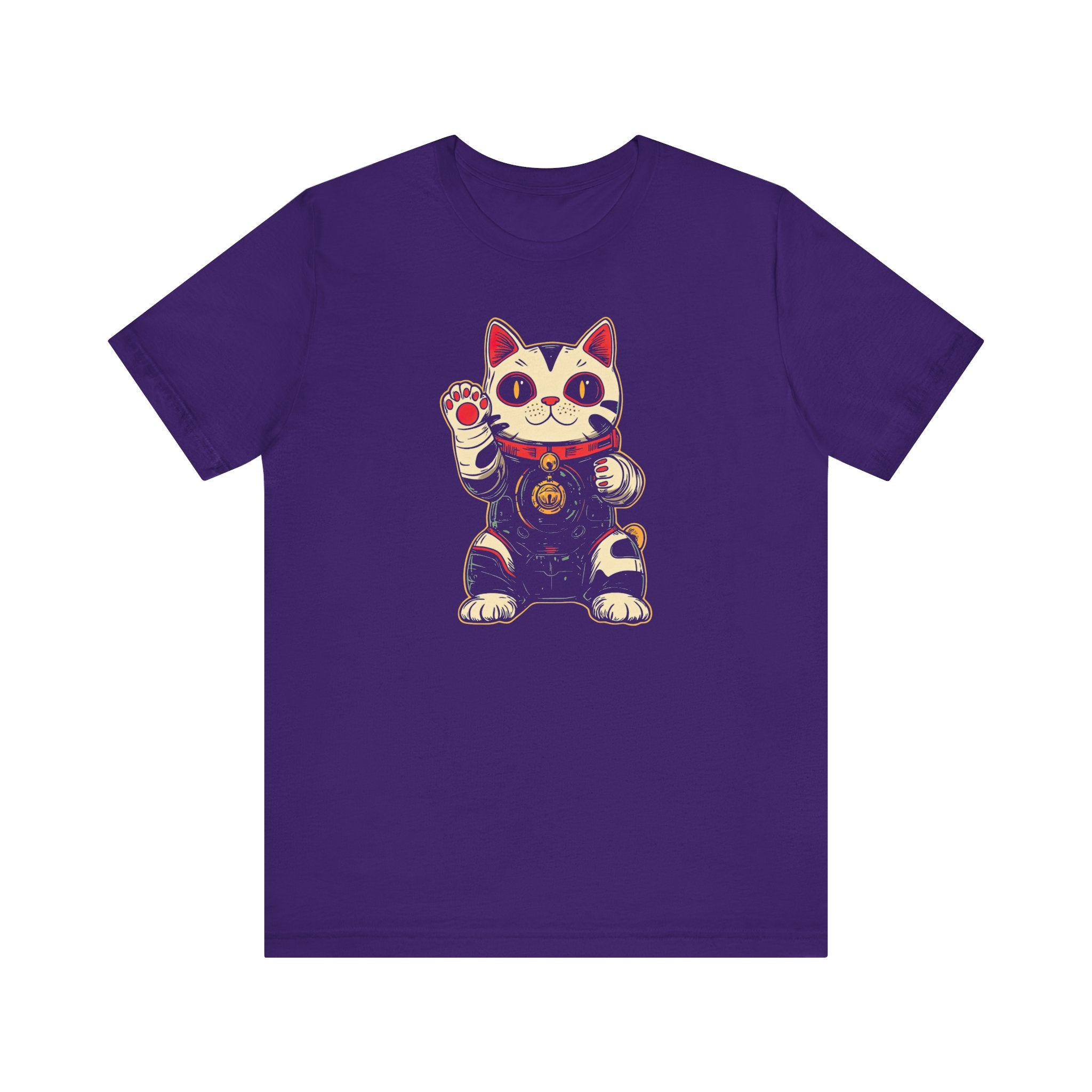 Lucky Cat Robot T-Shirt - Futuristic Maneki-Neko Design