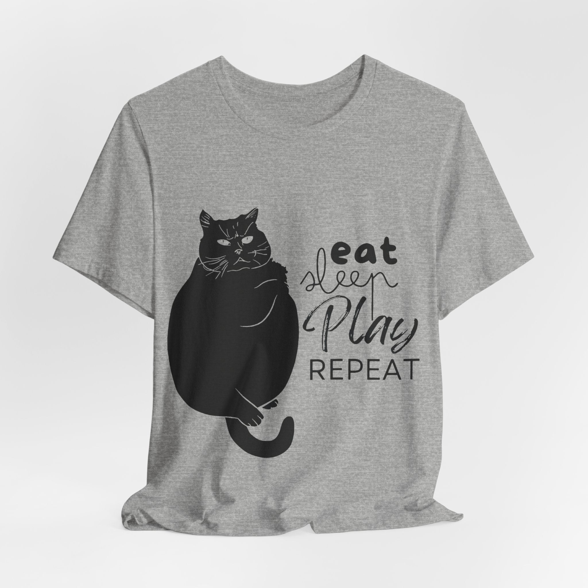 Cat's Daily Mantra - 'Eat Sleep Play Repeat' Casual T-Shirt  Unisex Jersey Short Sleeve Tee