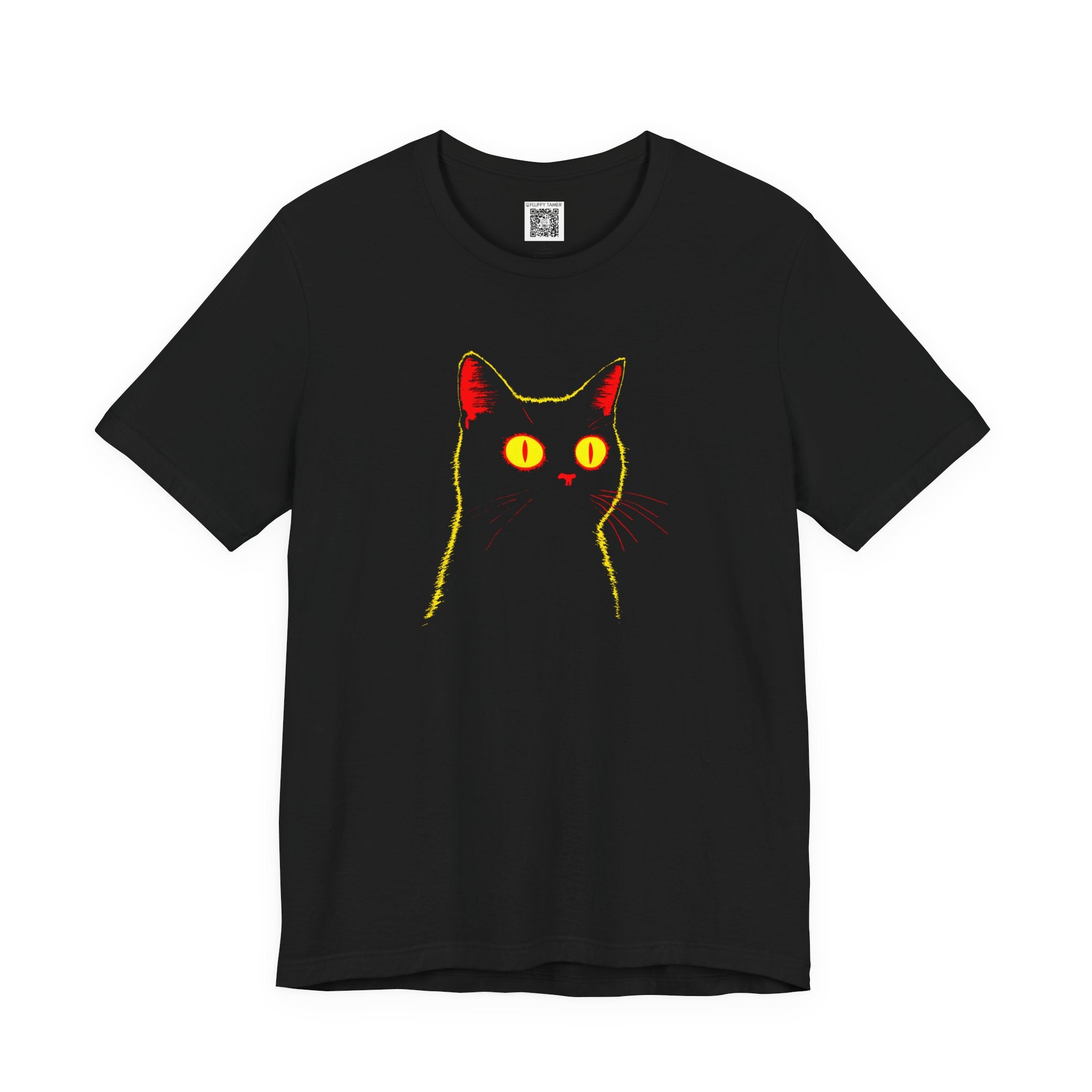 Minimalist Black Cat Eyes Unisex Jersey Short Sleeve Tee (Black)
