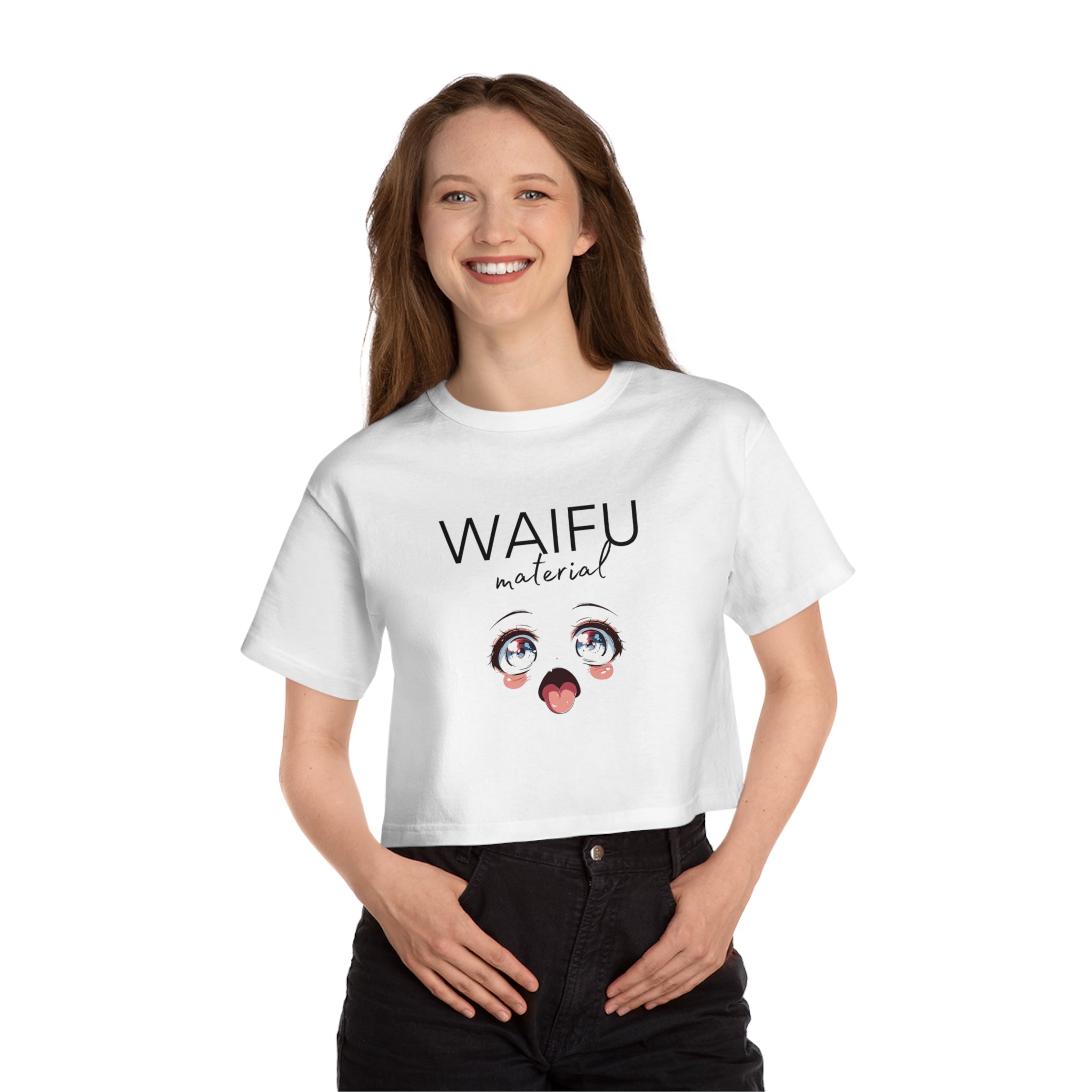 Anime Eyes Waifu Champion Women's Heritage Cropped T-Shirt