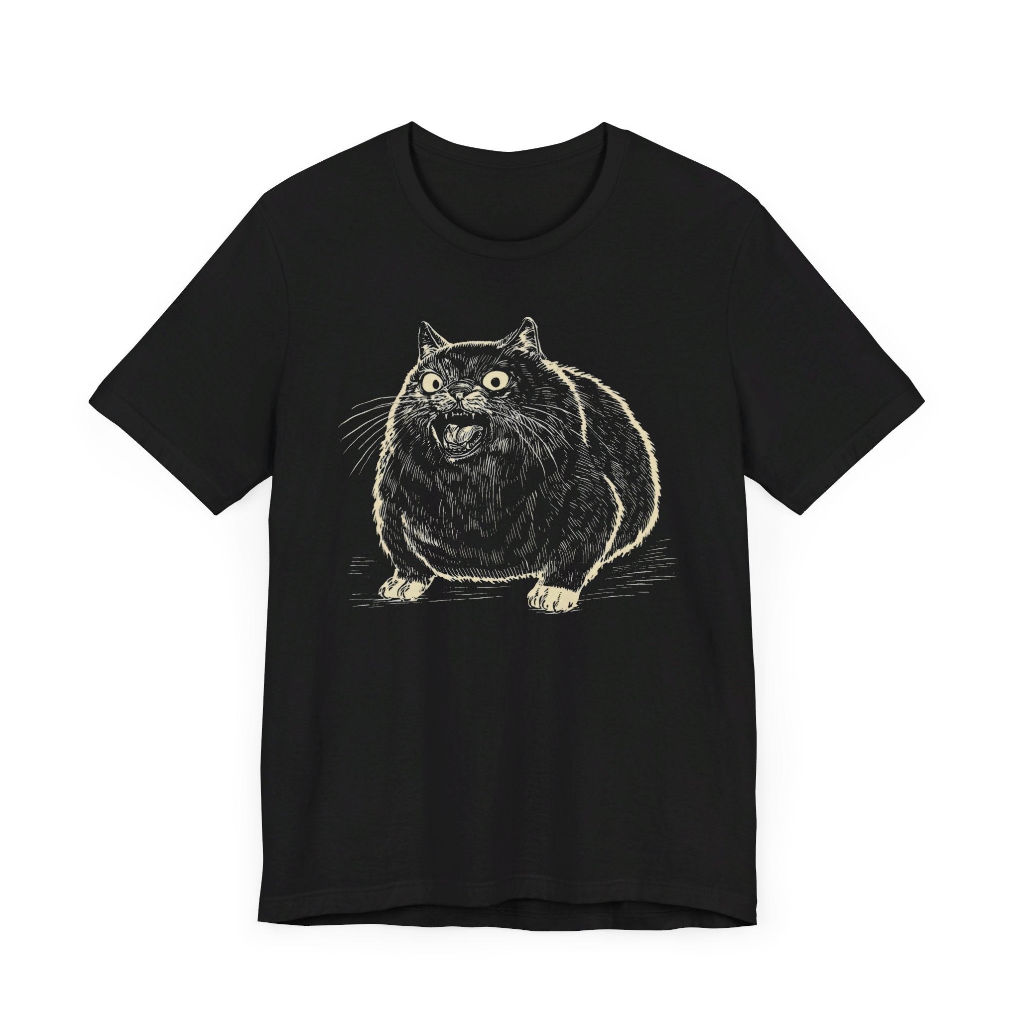 Yowling Chonky Cat T-Shirt Funny and Quirky Design