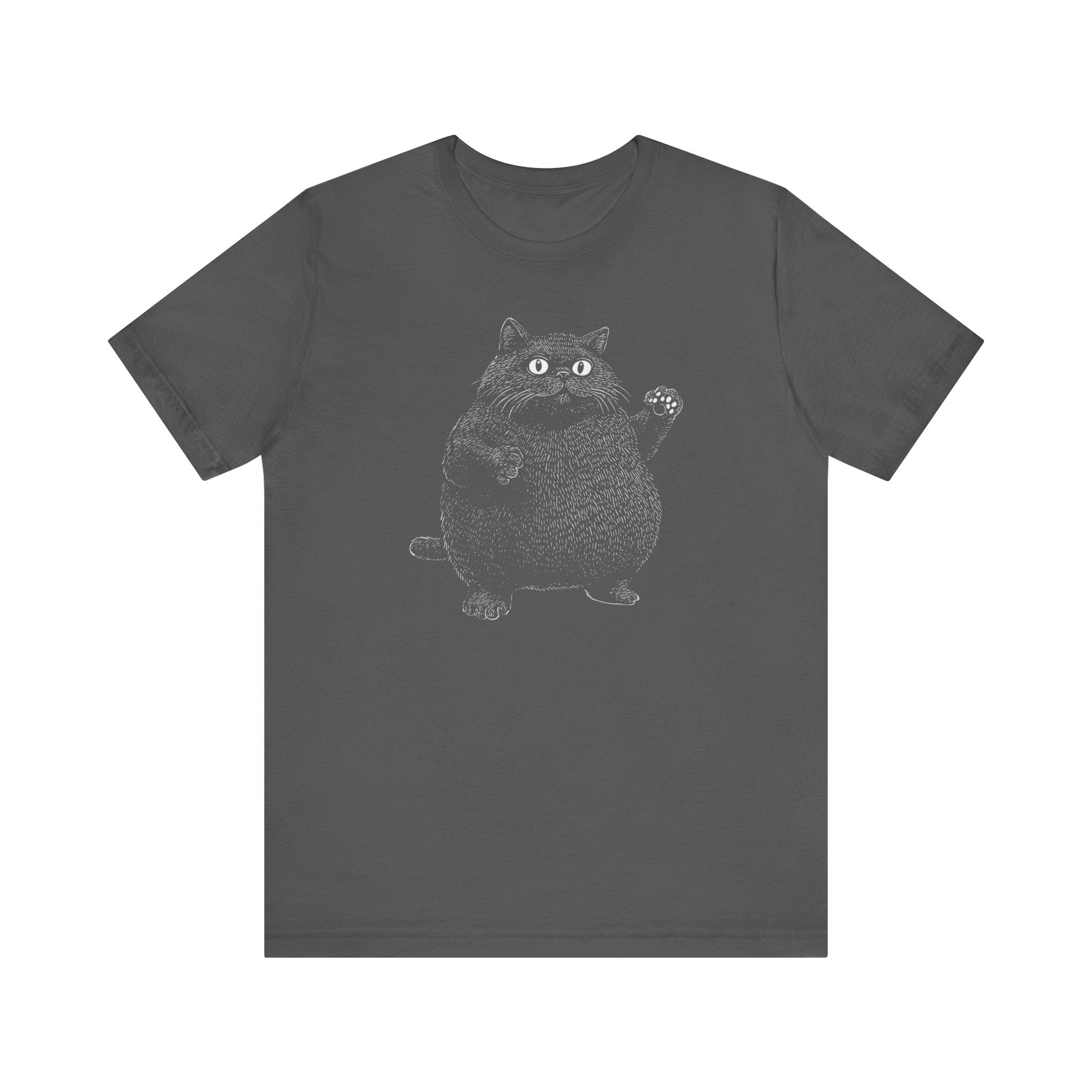 Chonky Black Cat Graphic T-Shirt Funny Cat Lover Shirt