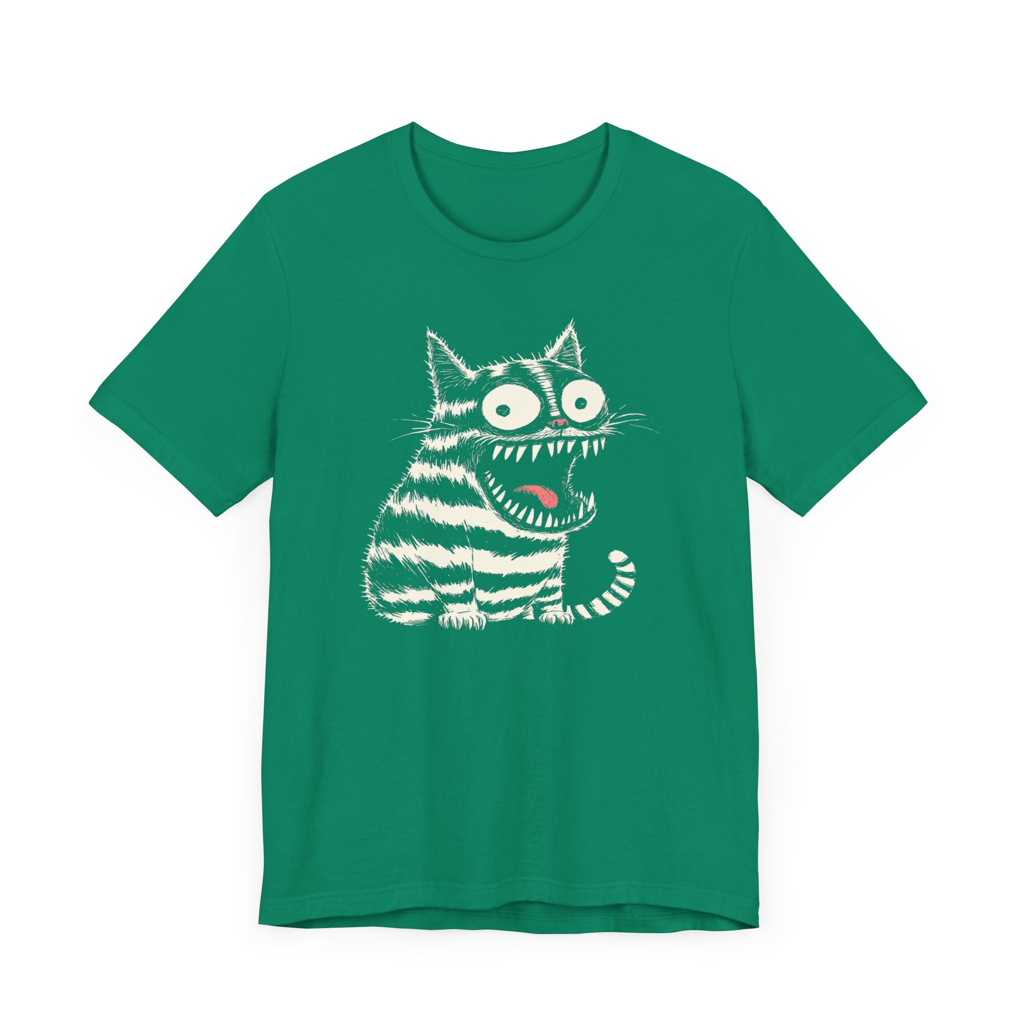 Quirky Striped Cat Graphic Tee