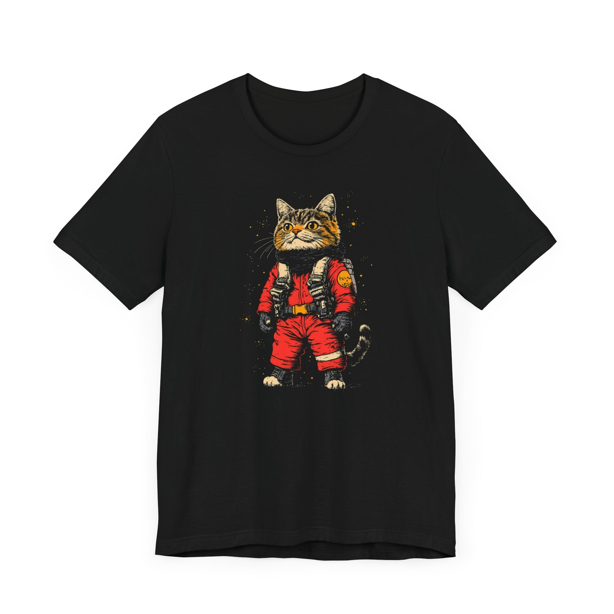 Astronaut Cat in Red Spacesuit Graphic Tee