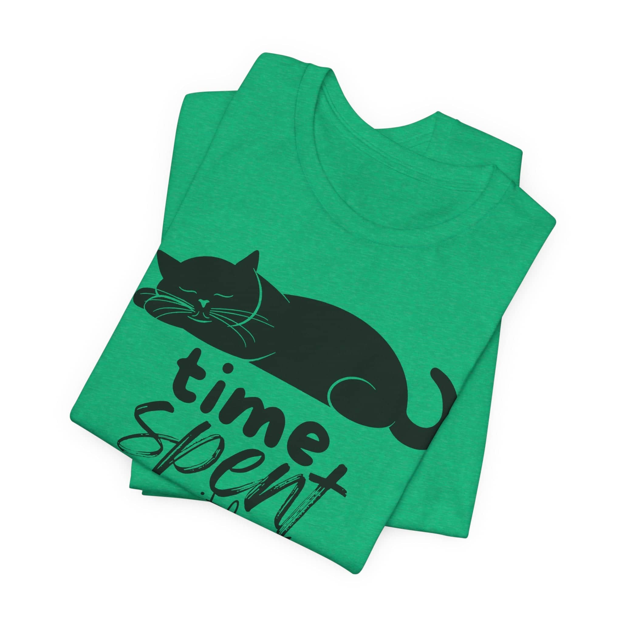 Purrfect Moments Tee - 'Time Spent with Cats is Never Wasted' T-Shirt Unisex Jersey Short Sleeve Tee