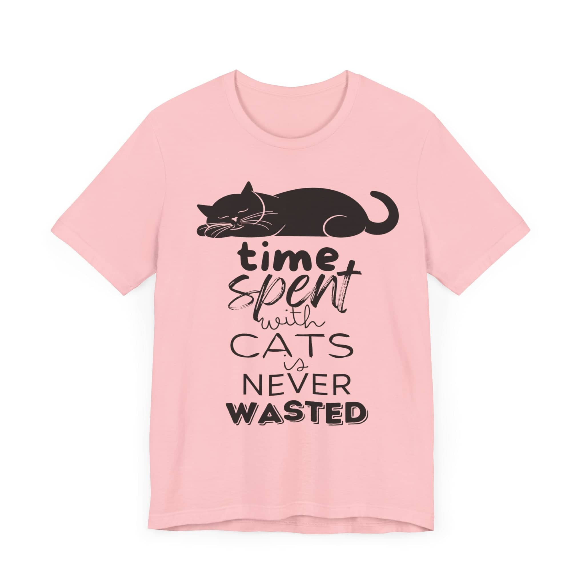 Purrfect Moments Tee - 'Time Spent with Cats is Never Wasted' T-Shirt Unisex Jersey Short Sleeve Tee