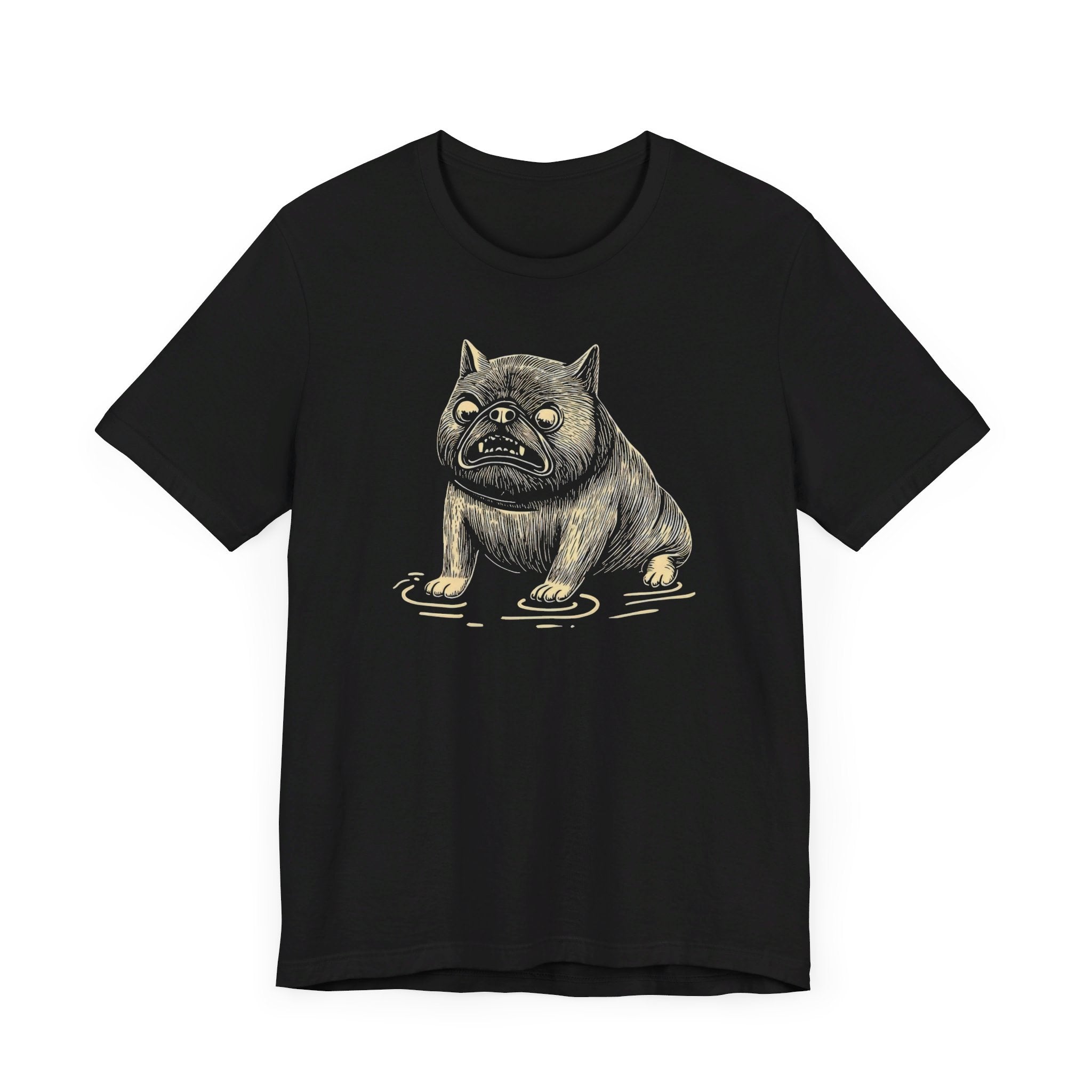 Grumpy Bulldog in a Puddle T-Shirt