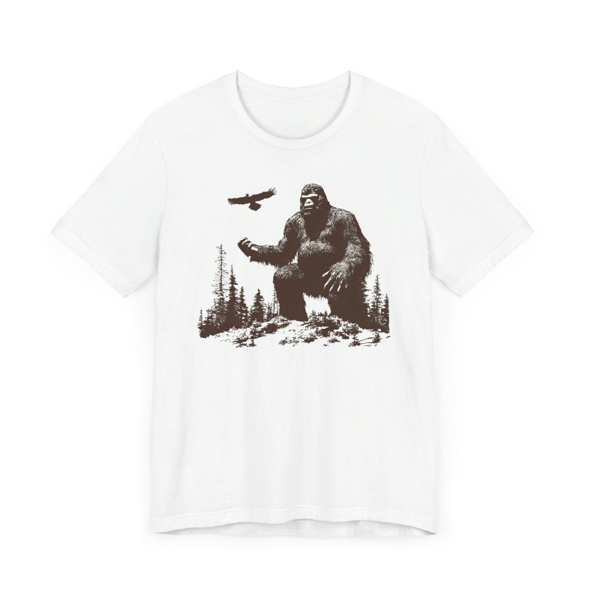 Bigfoot and Eagle T-Shirt Majestic Wilderness Design