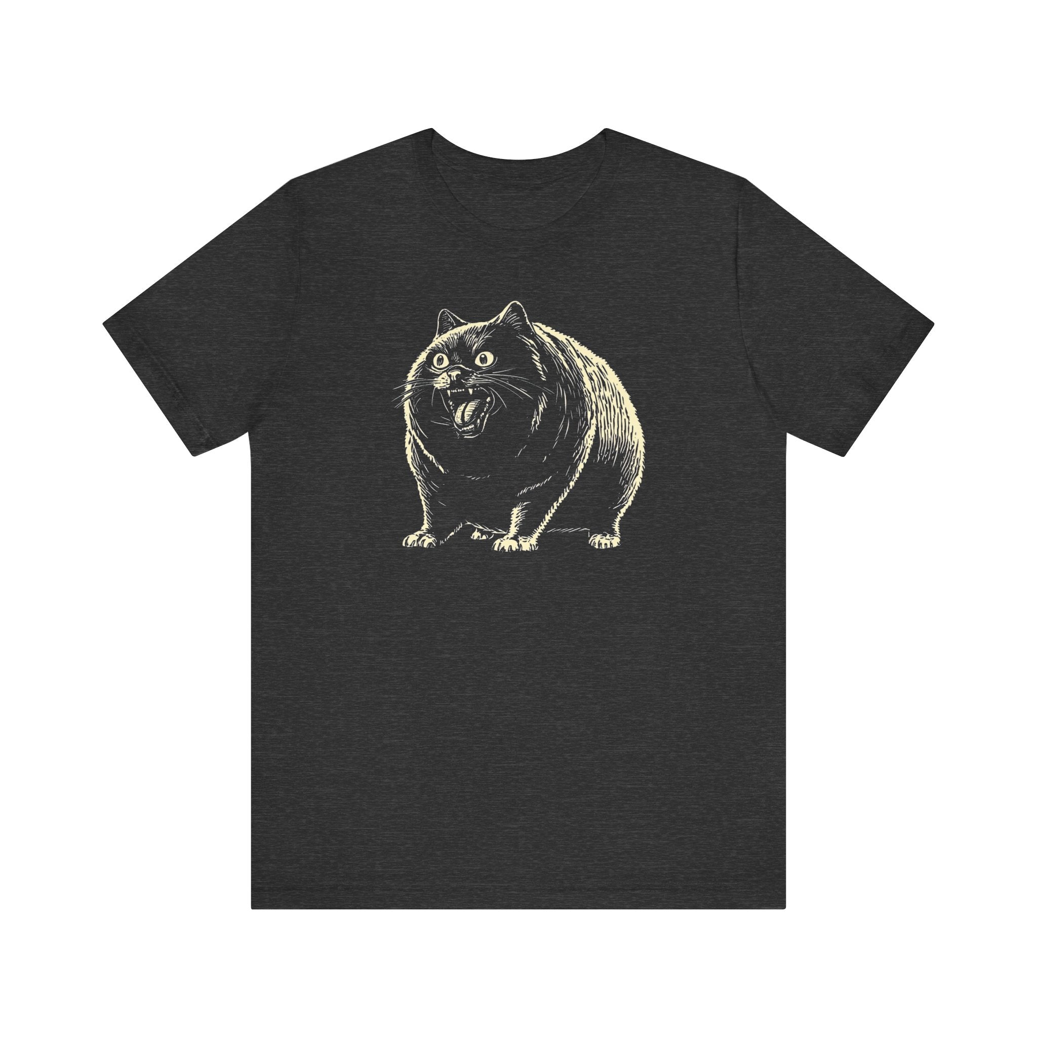 Surprised Black Cat Graphic T-Shirt