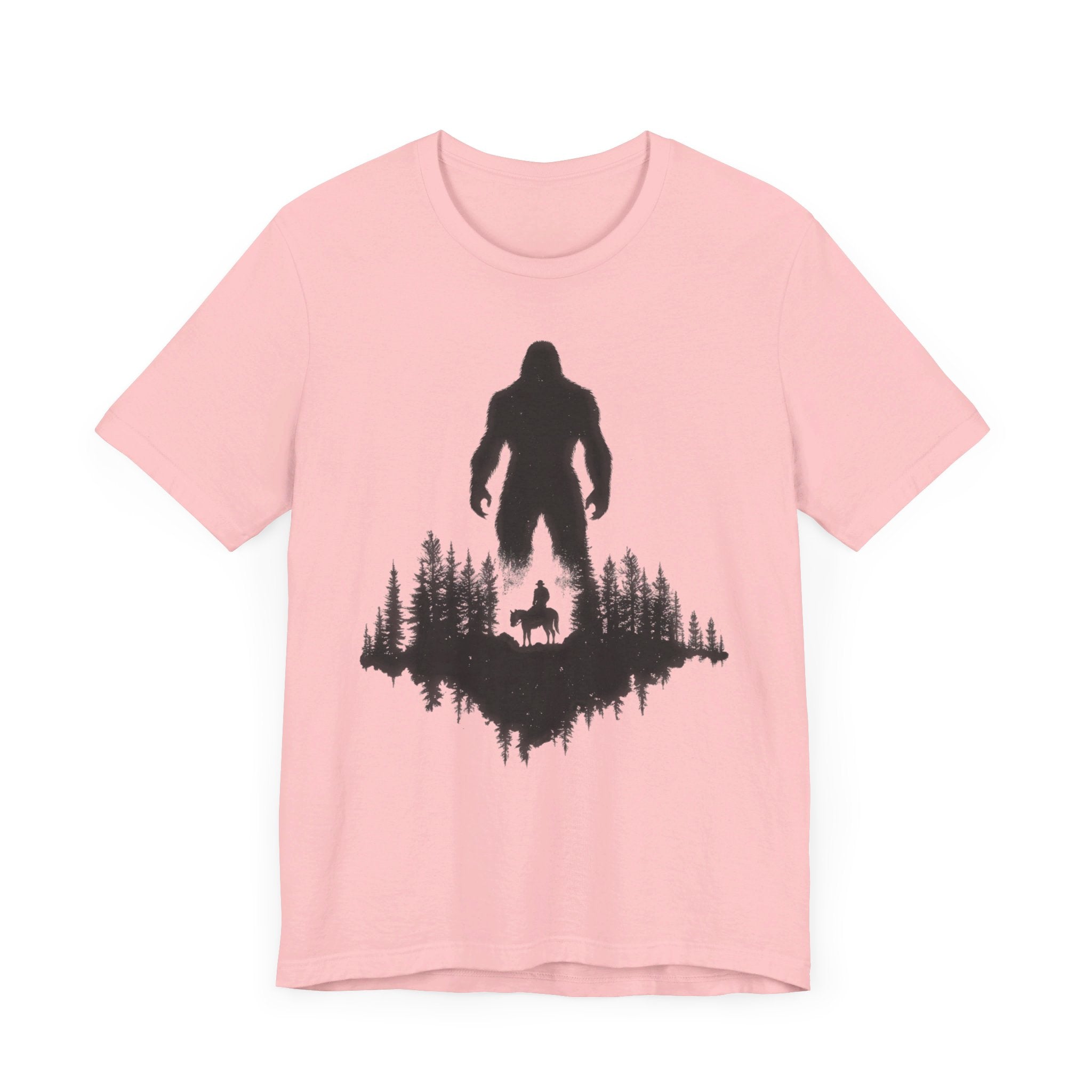 Bigfoot Silhouette Forest T-Shirt Mysterious Adventure Design