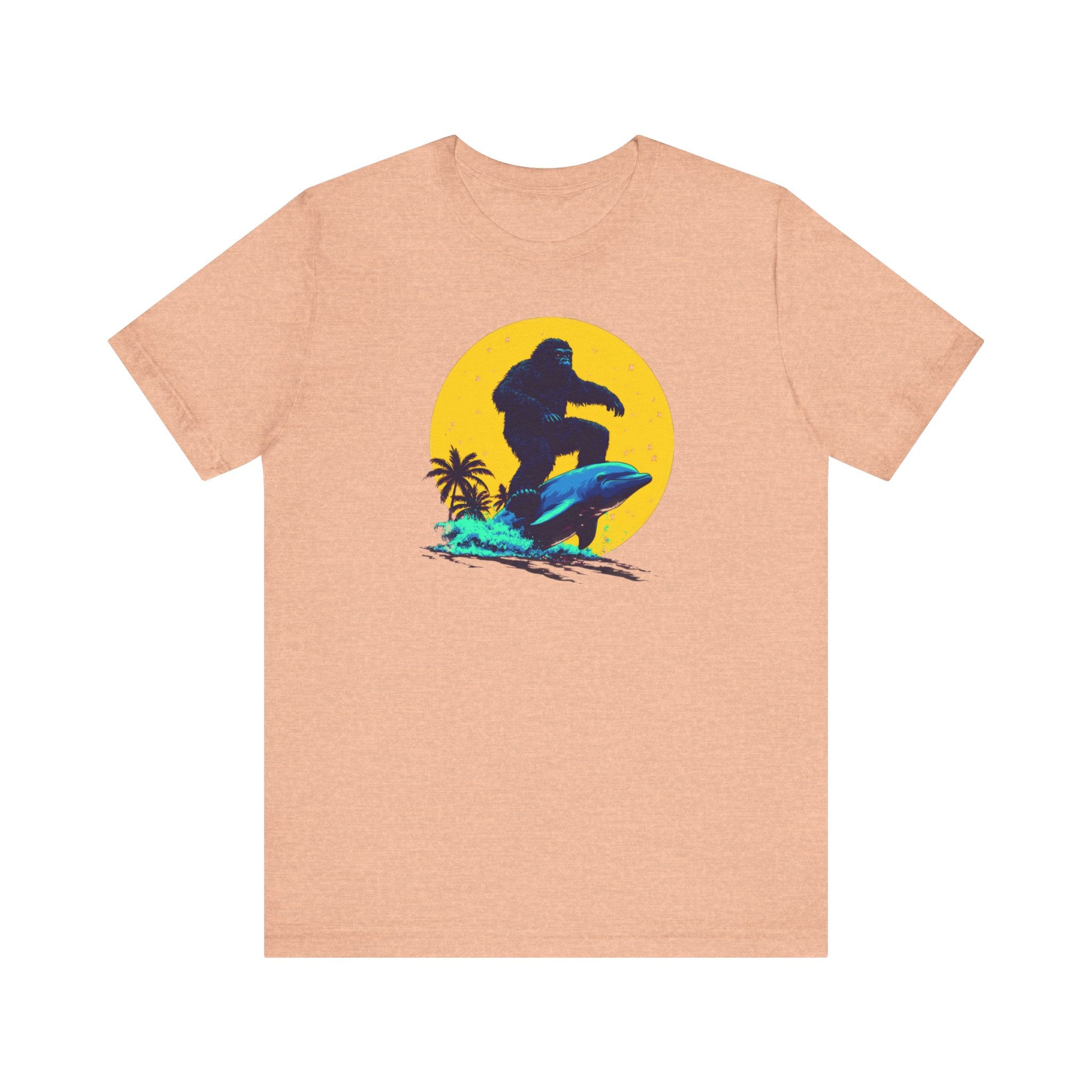 Bigfoot Riding Dolphin T-Shirt Fun and Quirky Design