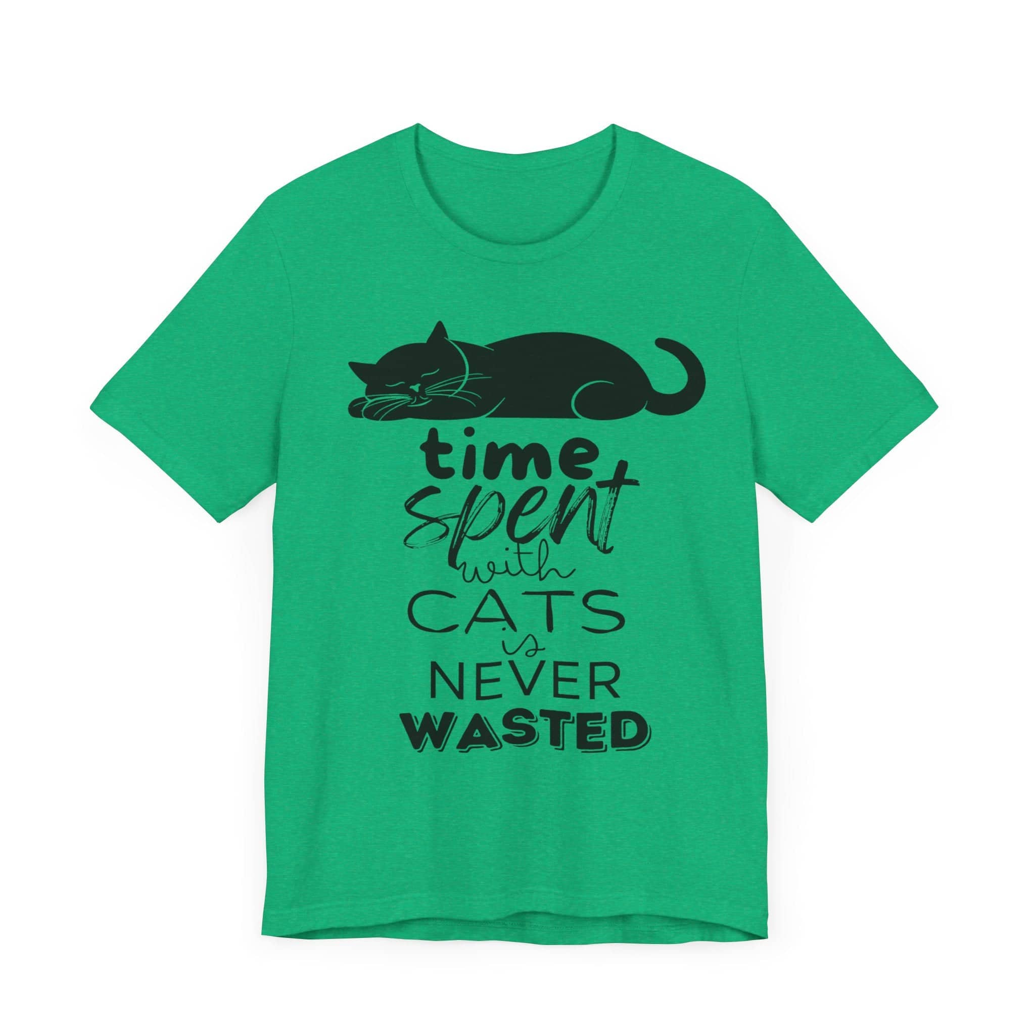 Purrfect Moments Tee - 'Time Spent with Cats is Never Wasted' T-Shirt Unisex Jersey Short Sleeve Tee