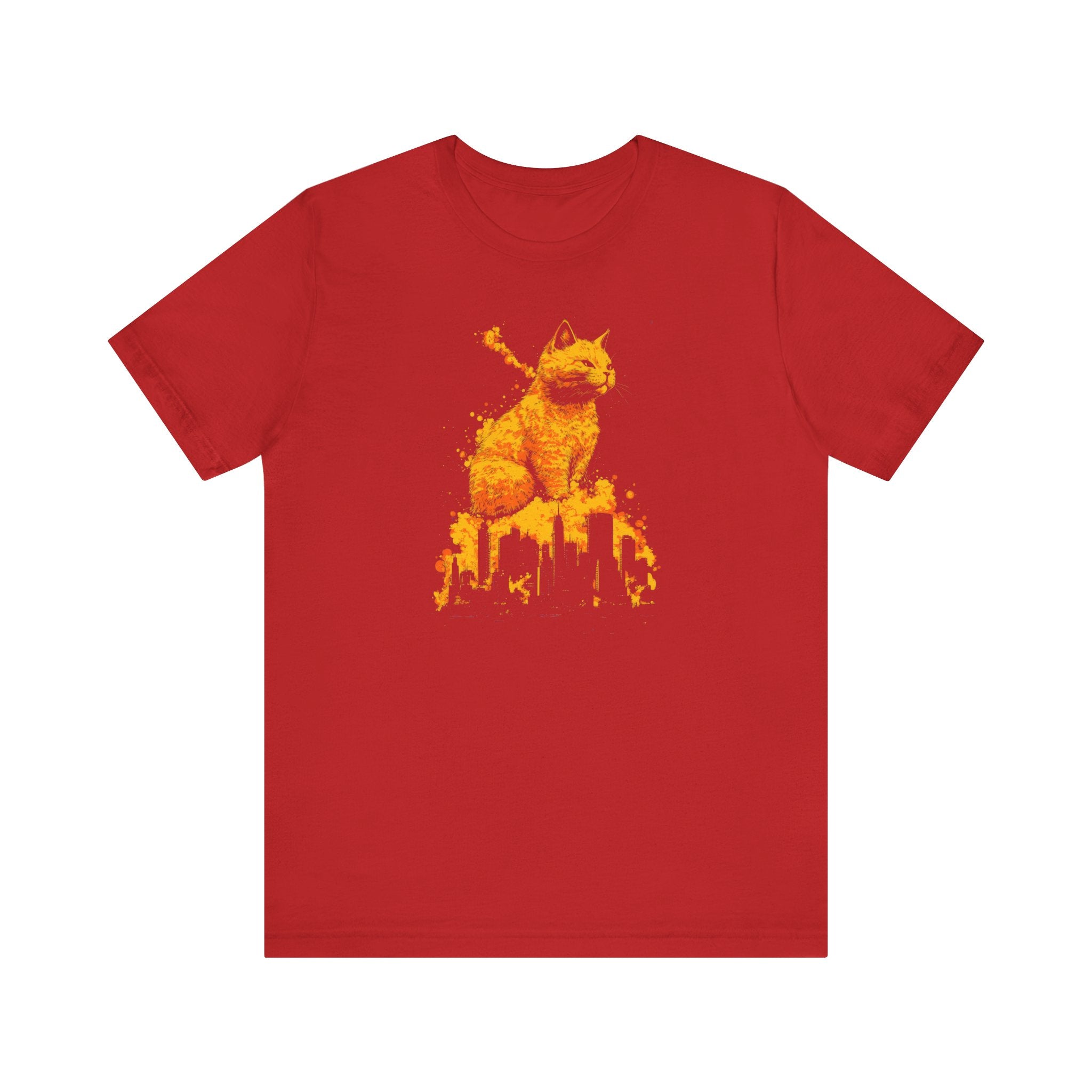 Catzilla Blazing Fury T-Shirt Giant Cat City Fire Design