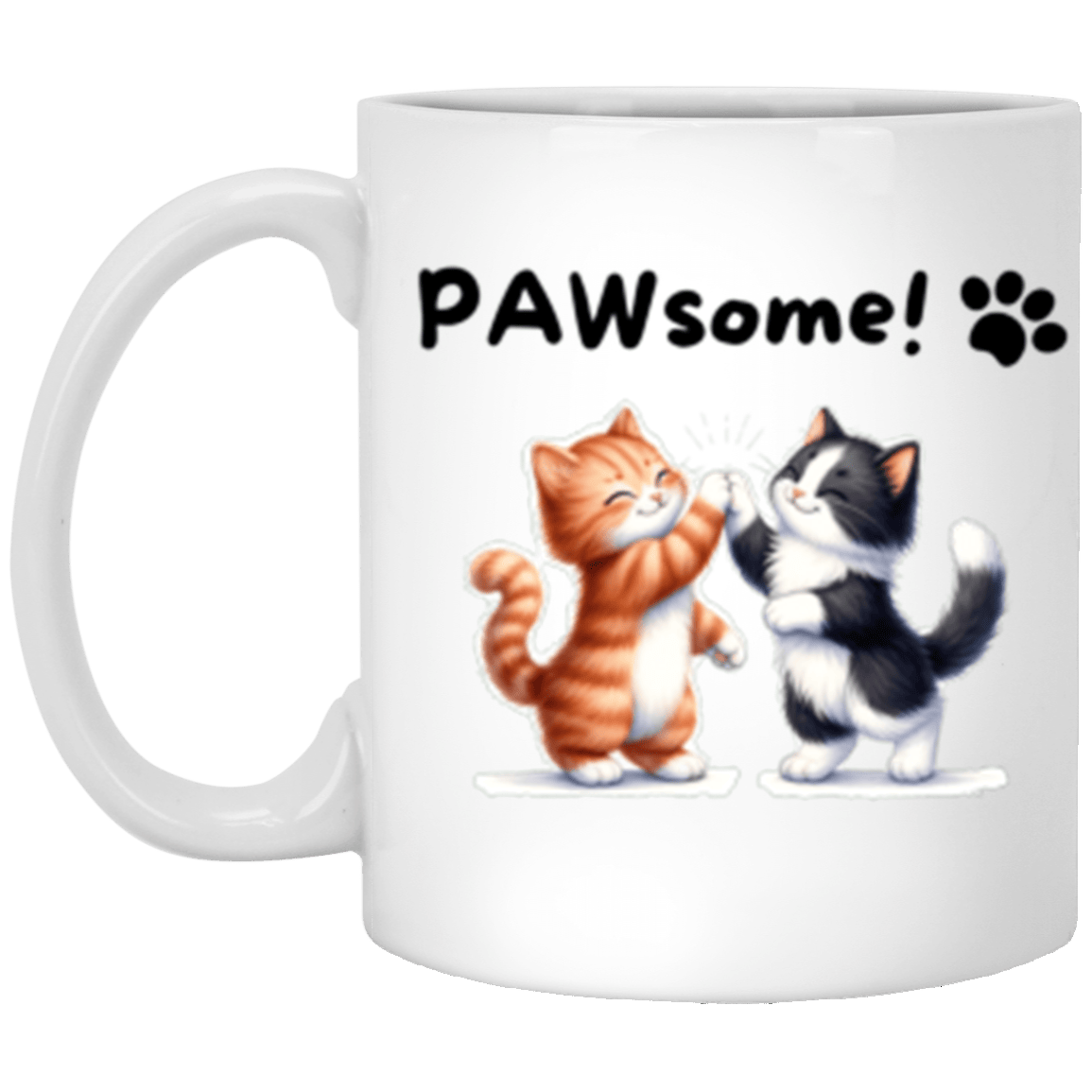 Dual Mood PAWsome/Not FELINE It 11oz White Mug