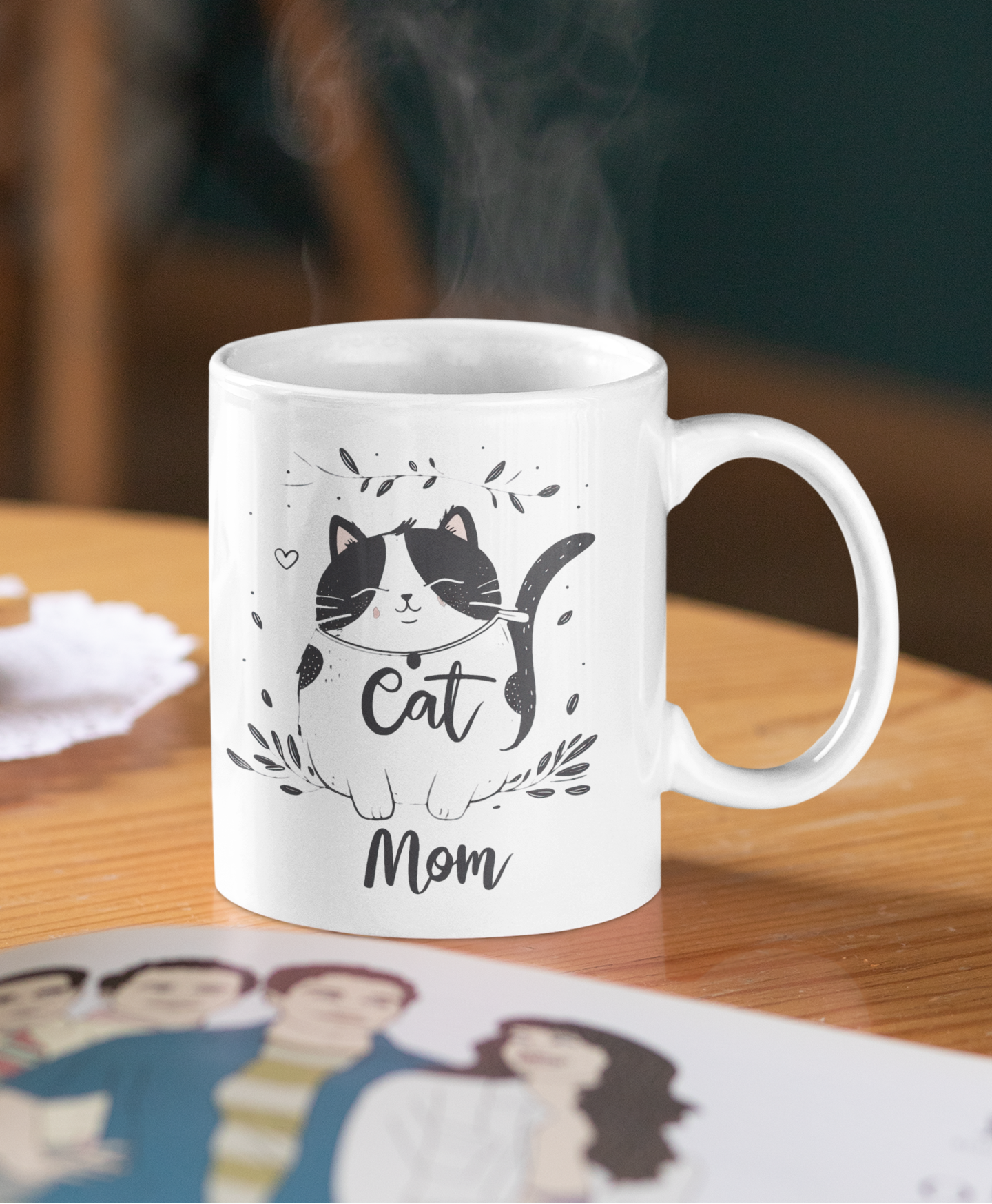 Cat Mom 11oz White Mug